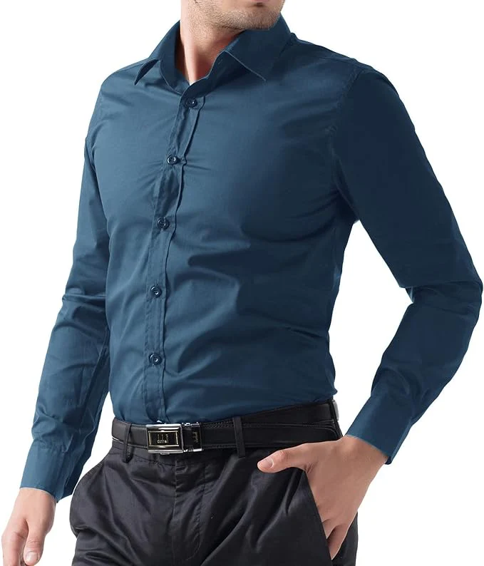 Paul Jones Men's Long Sleeves Button Down Dress Cardigans Shirts - Image 67