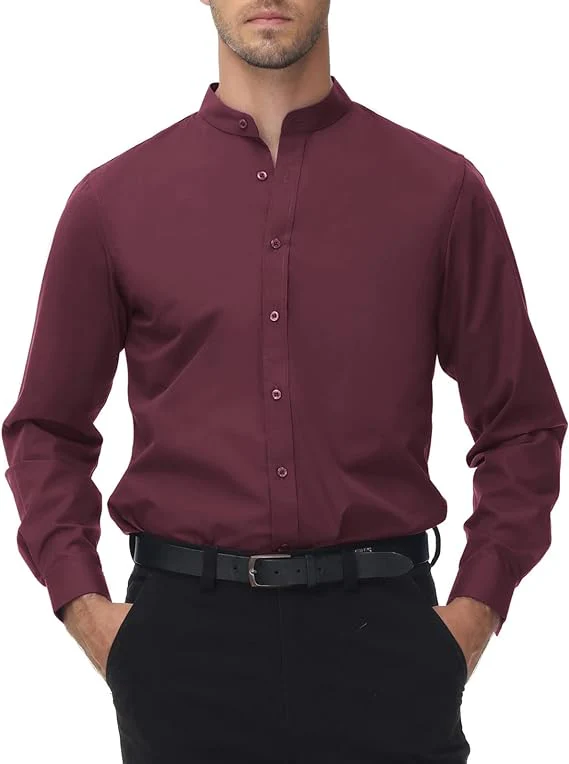 Paul Jones Men's Long Sleeves Button Down Dress Cardigans Shirts - Image 69
