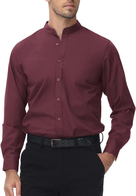 Paul Jones Men's Long Sleeves Button Down Dress Cardigans Shirts - Image 70