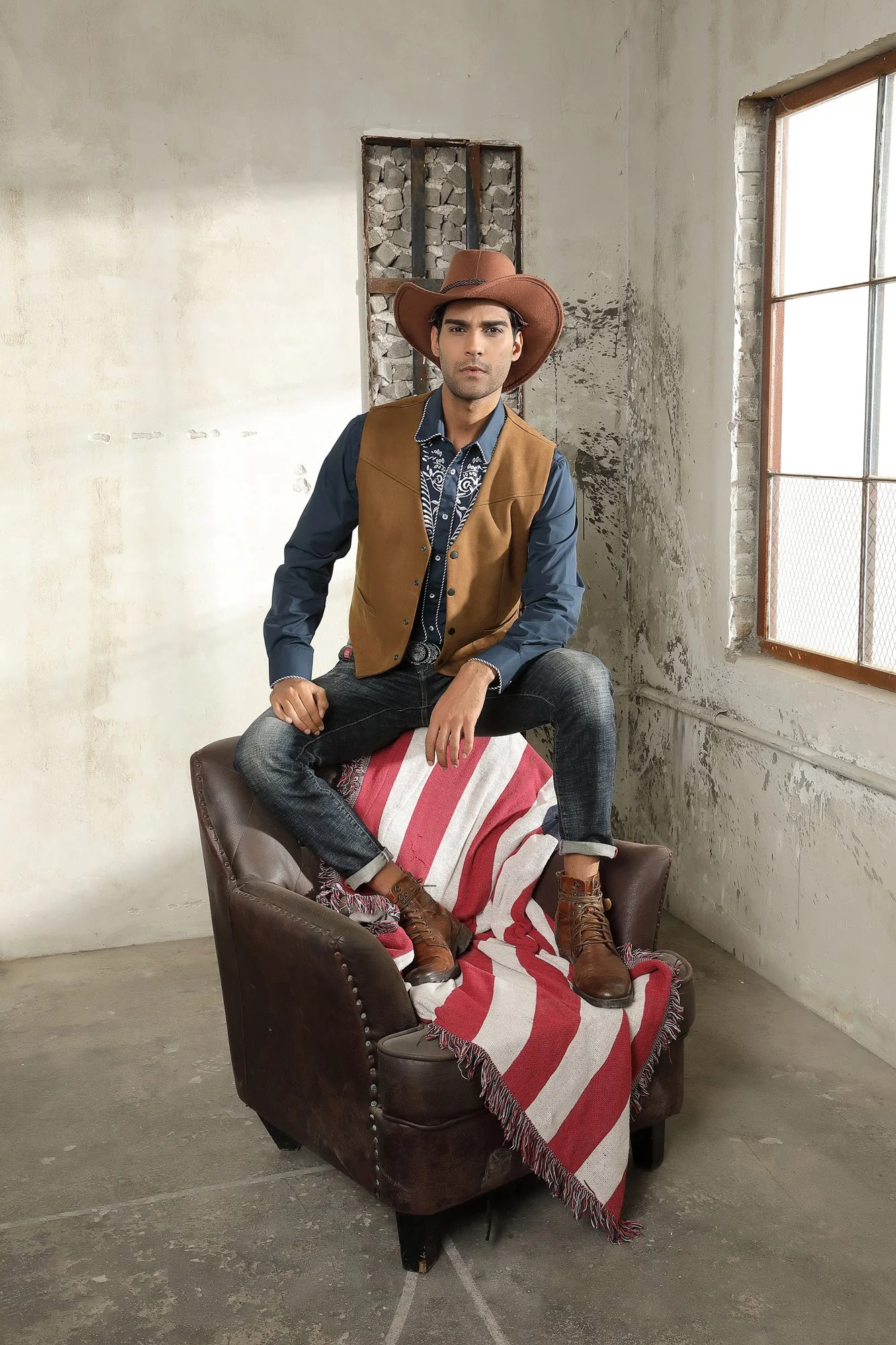Men's Suede Leather Suit Vest Casual Western Cowboy Waistcoat Leisure Vests - Image 10