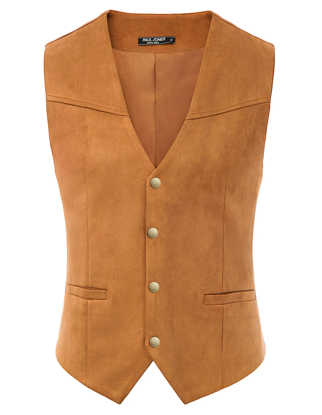 Men's Suede Leather Suit Vest Casual Western Cowboy Waistcoat Leisure Vests - Image 19