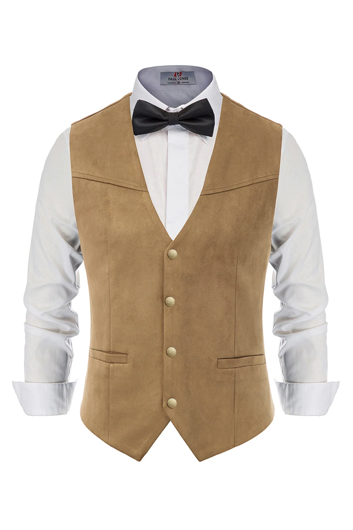 Men's Suede Leather Suit Vest Casual Western Cowboy Waistcoat Leisure Vests - Image 22