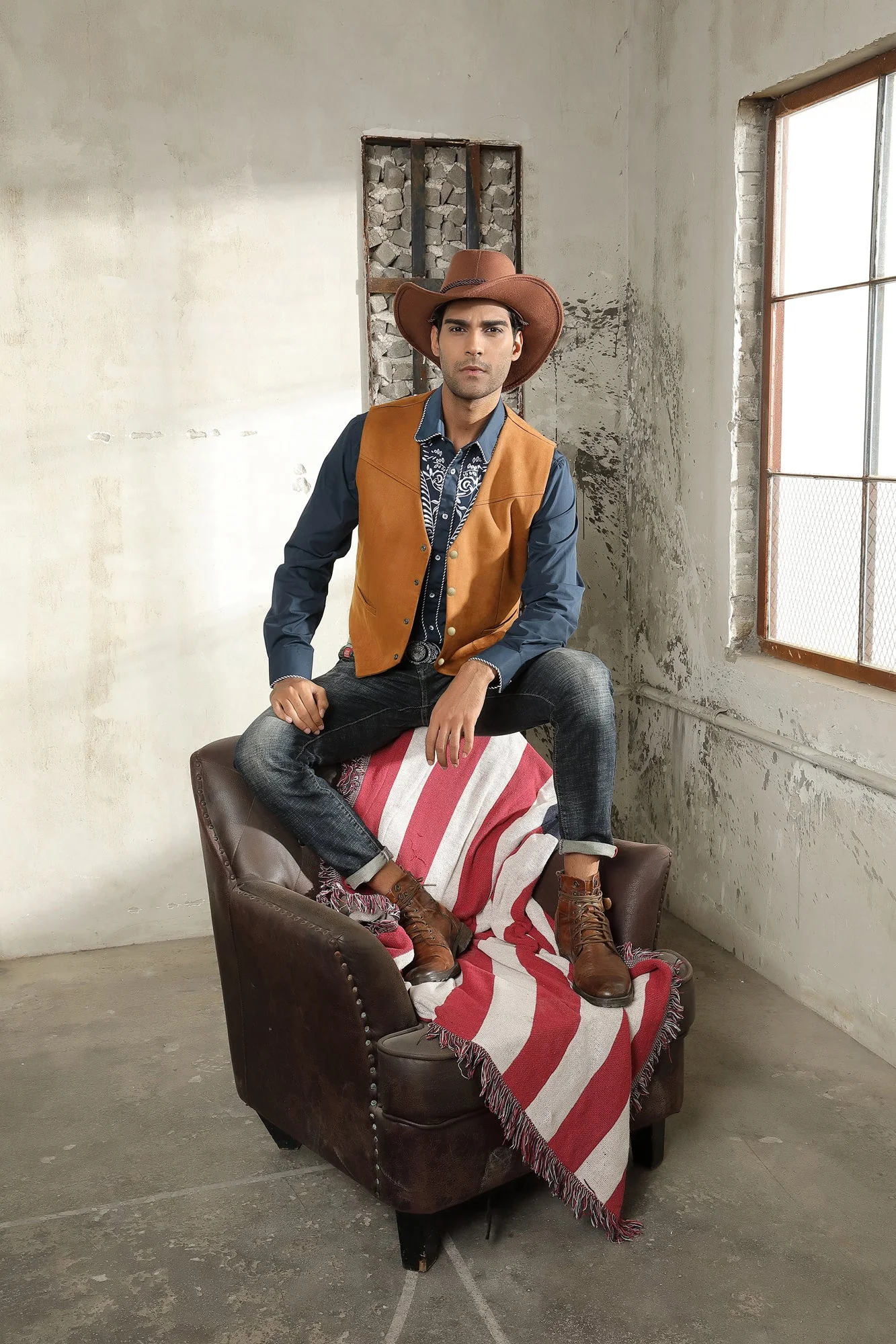 Men's Suede Leather Suit Vest Casual Western Cowboy Waistcoat Leisure Vests - Image 23
