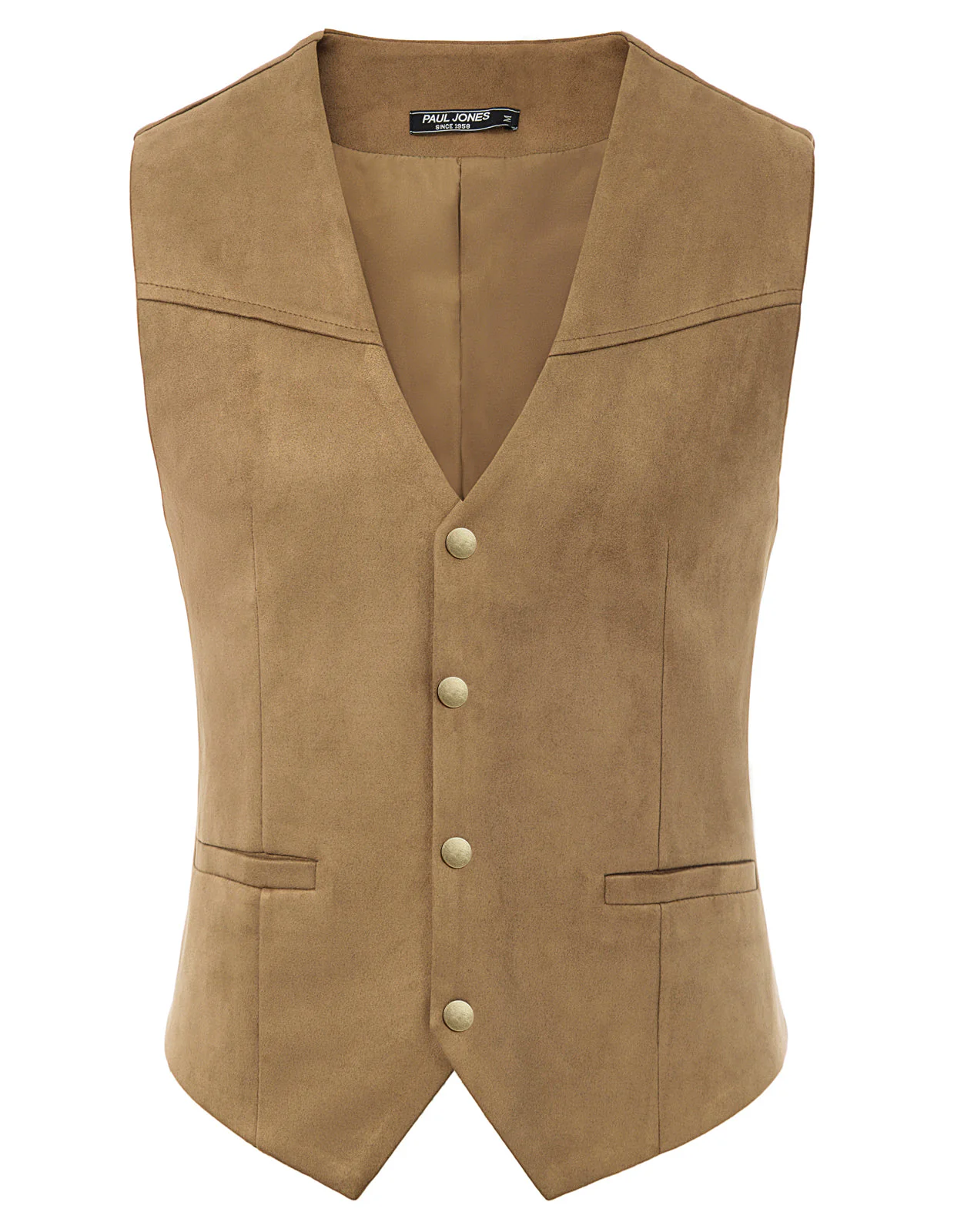 Men's Suede Leather Suit Vest Casual Western Cowboy Waistcoat Leisure Vests - Image 24