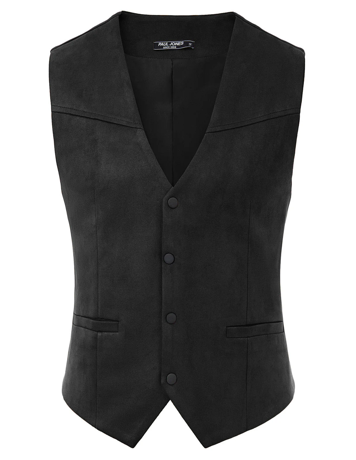 Men's Suede Leather Suit Vest Casual Western Cowboy Waistcoat Leisure Vests - Image 4