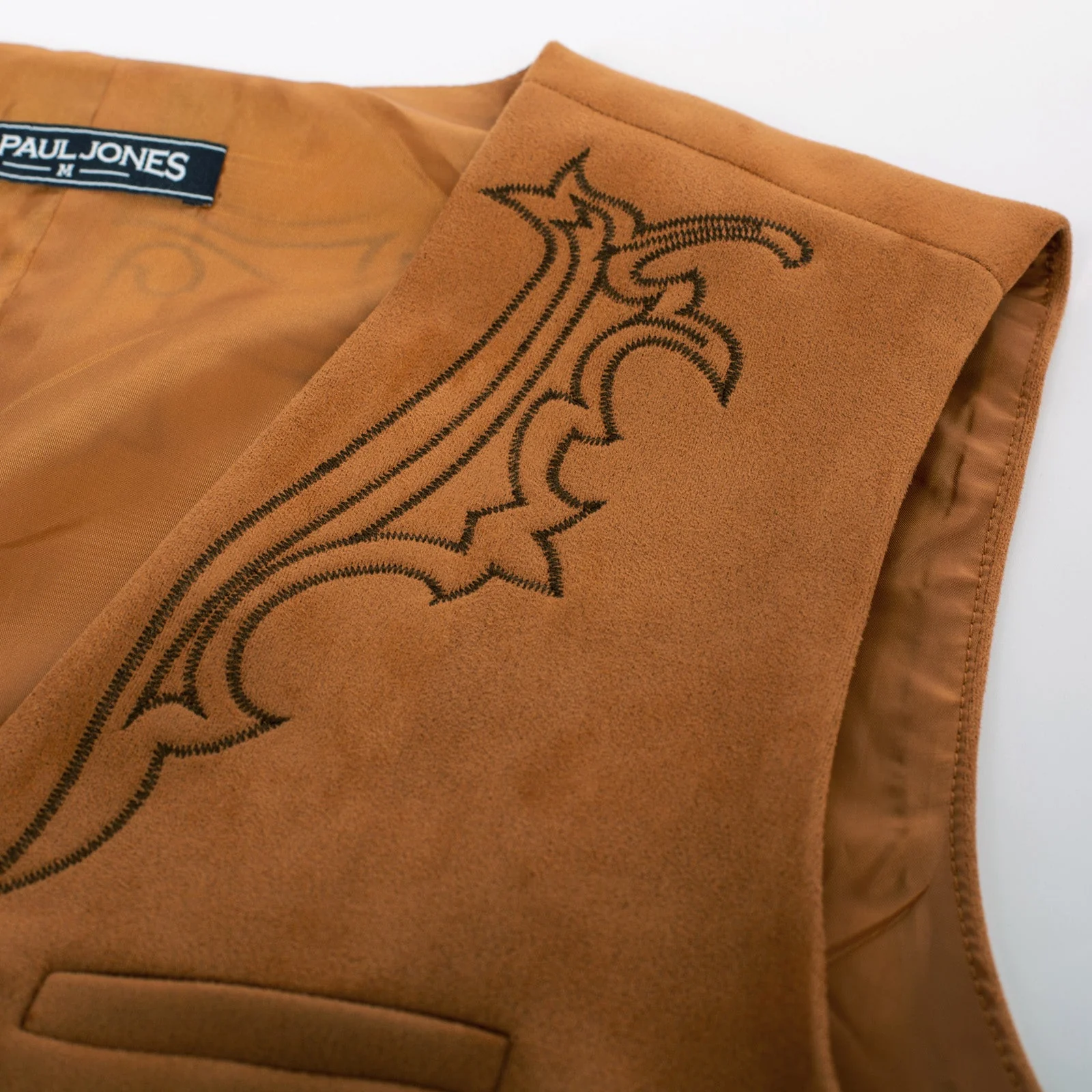 Men's Suede Leather Suit Vest Embroidery Casual Slim Fit Western Vest Waistcoats - Image 28