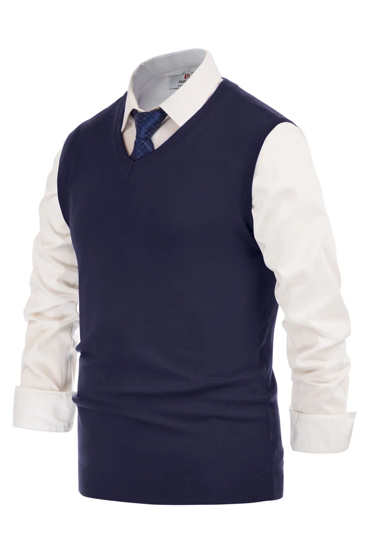 Mens V-Neck Knitted Sweater Vest Solid Plain Sleeveless Pullover Knitwear - Image 13