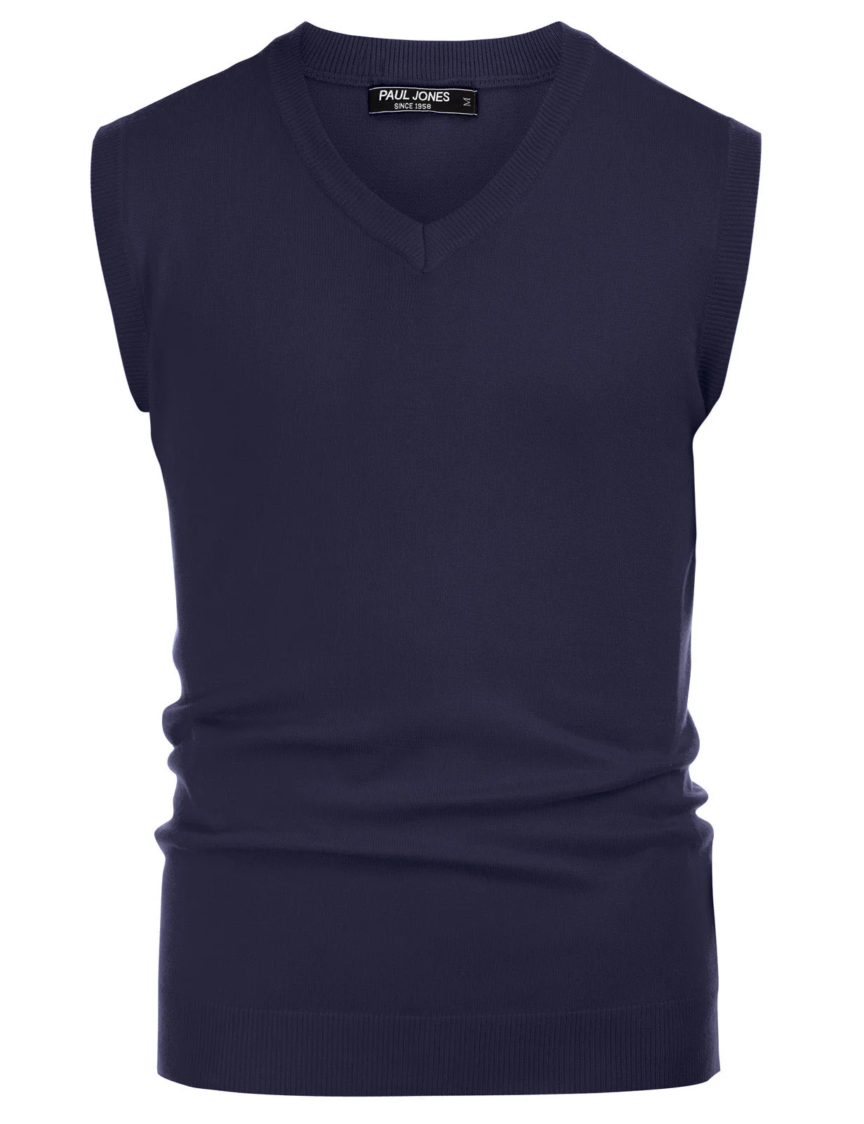 Mens V-Neck Knitted Sweater Vest Solid Plain Sleeveless Pullover Knitwear - Image 14