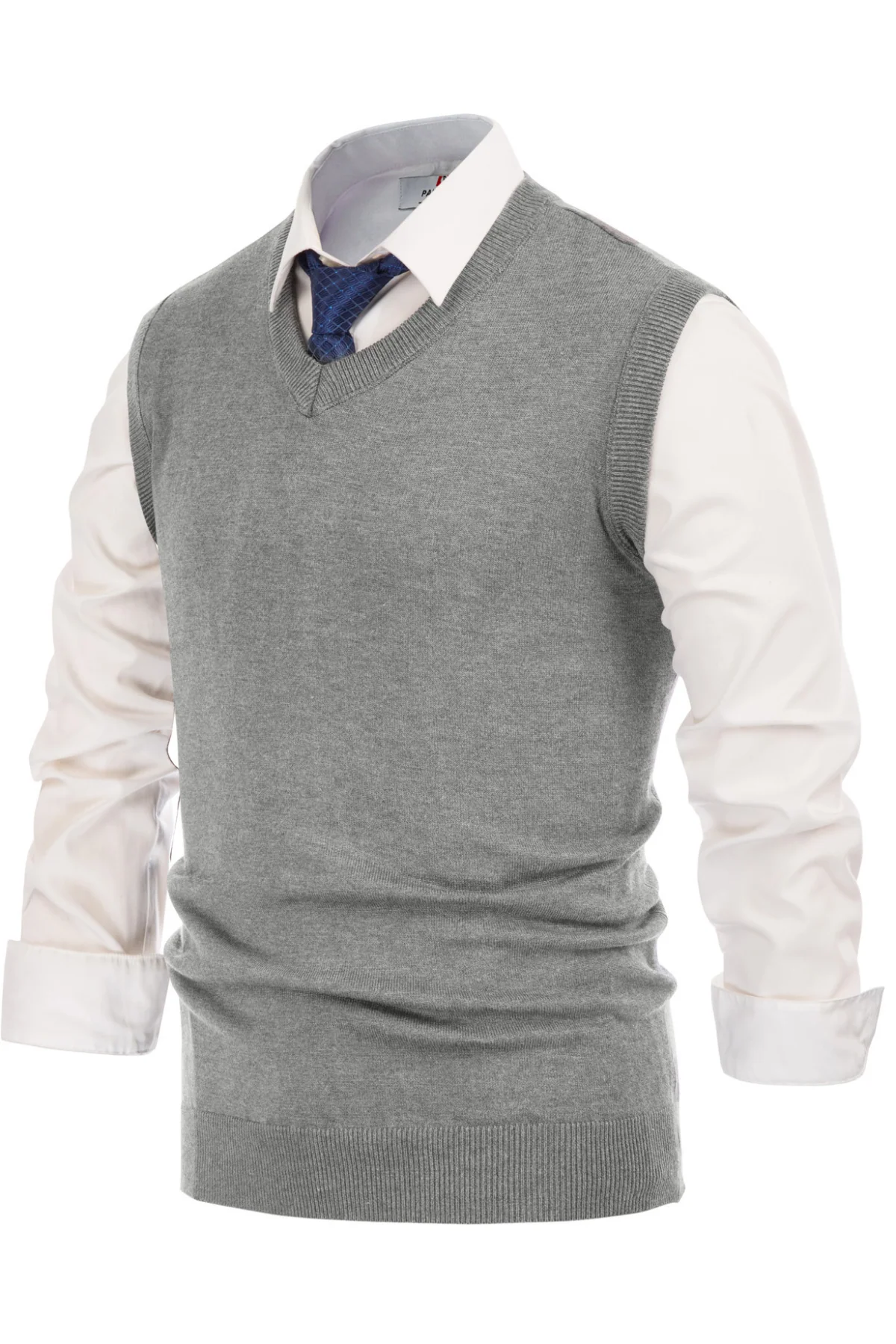 Mens V-Neck Knitted Sweater Vest Solid Plain Sleeveless Pullover Knitwear - Image 20