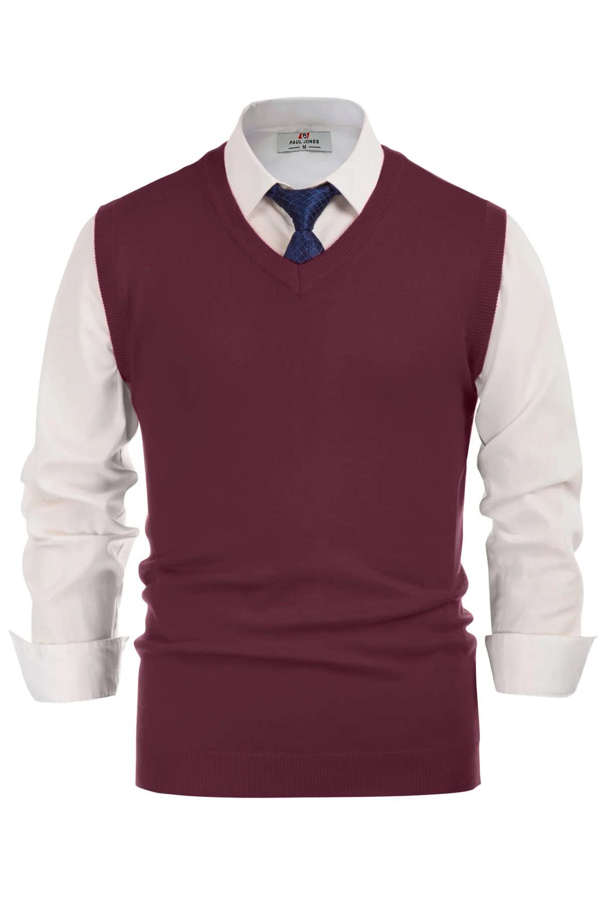 Mens V-Neck Knitted Sweater Vest Solid Plain Sleeveless Pullover Knitwear - Image 26
