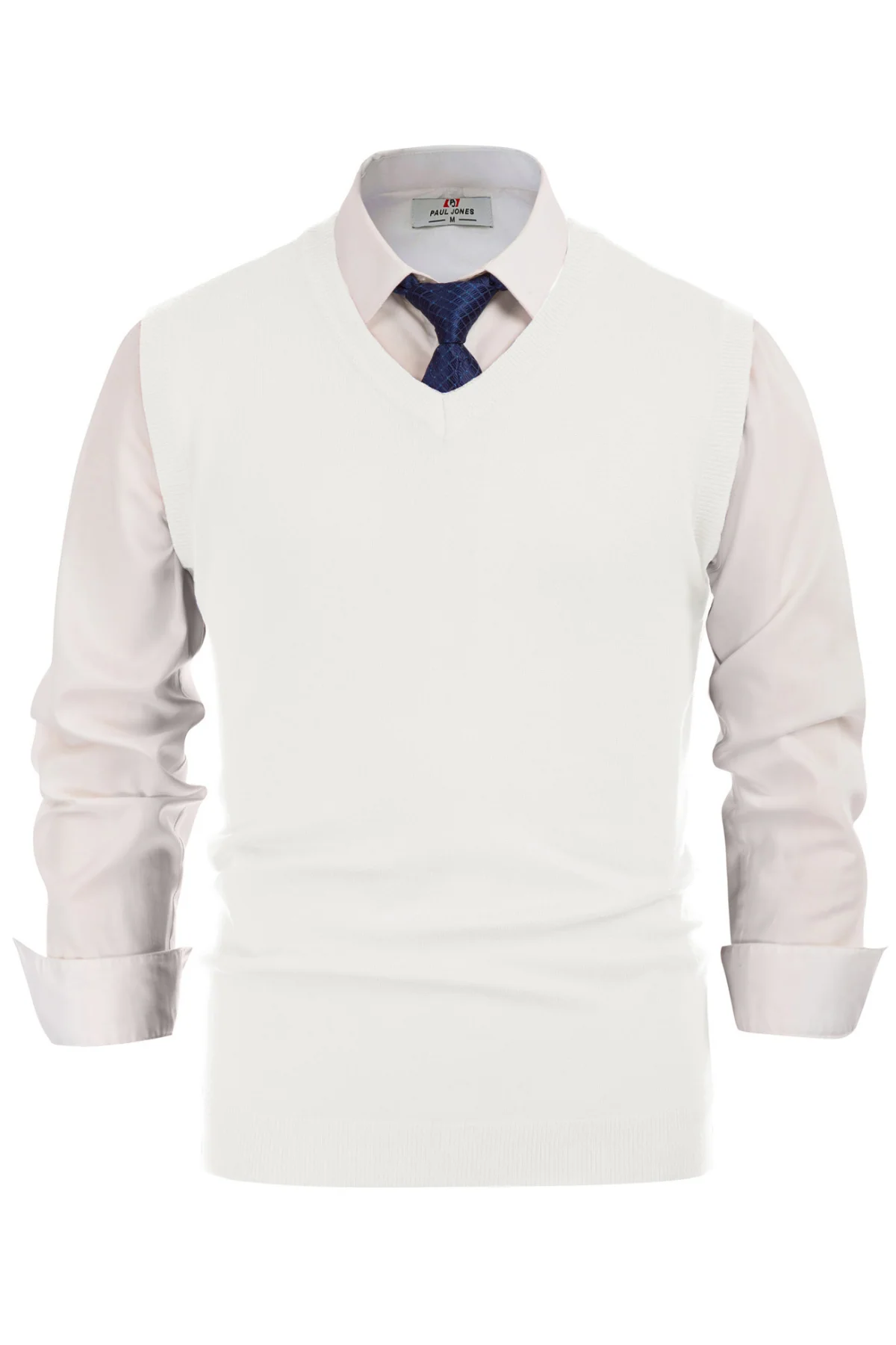 Mens V-Neck Knitted Sweater Vest Solid Plain Sleeveless Pullover Knitwear - Image 32