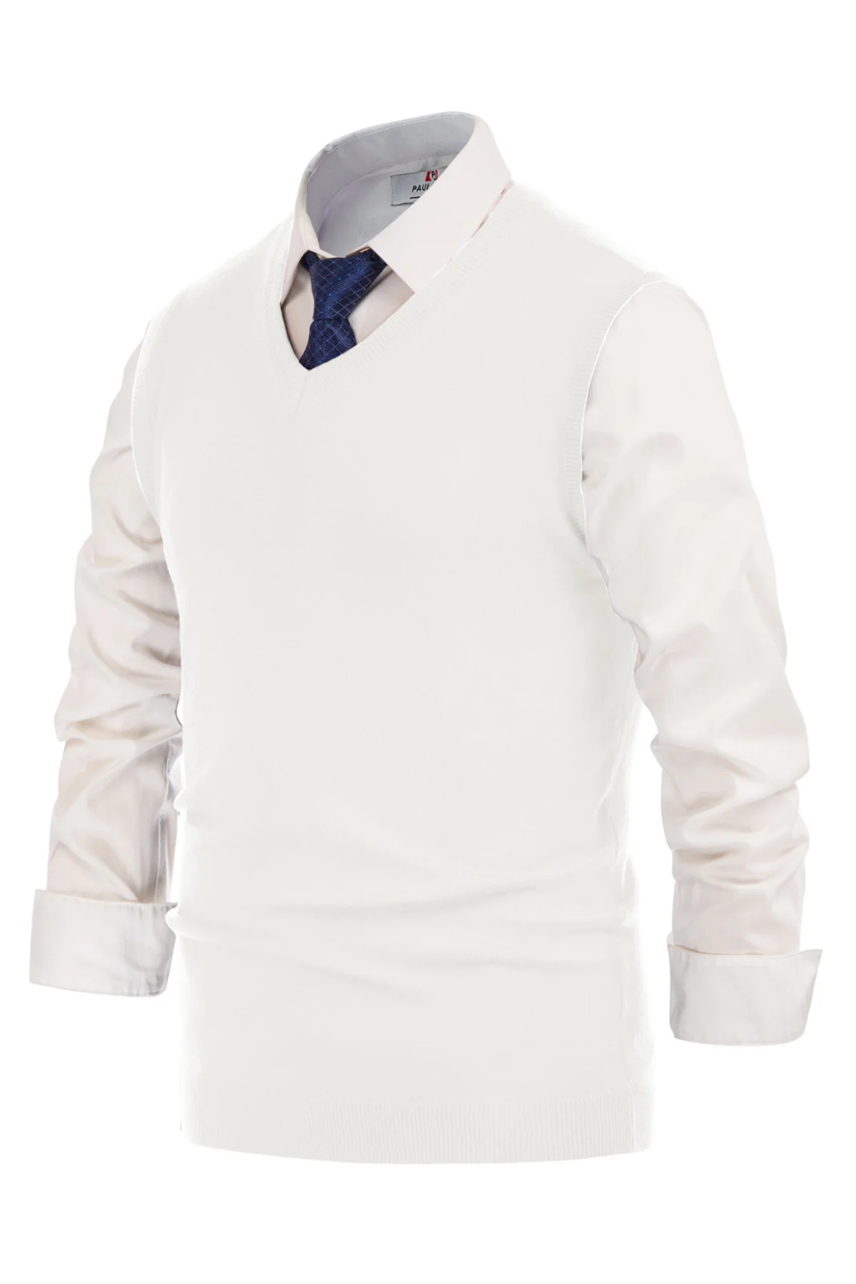 Mens V-Neck Knitted Sweater Vest Solid Plain Sleeveless Pullover Knitwear - Image 33