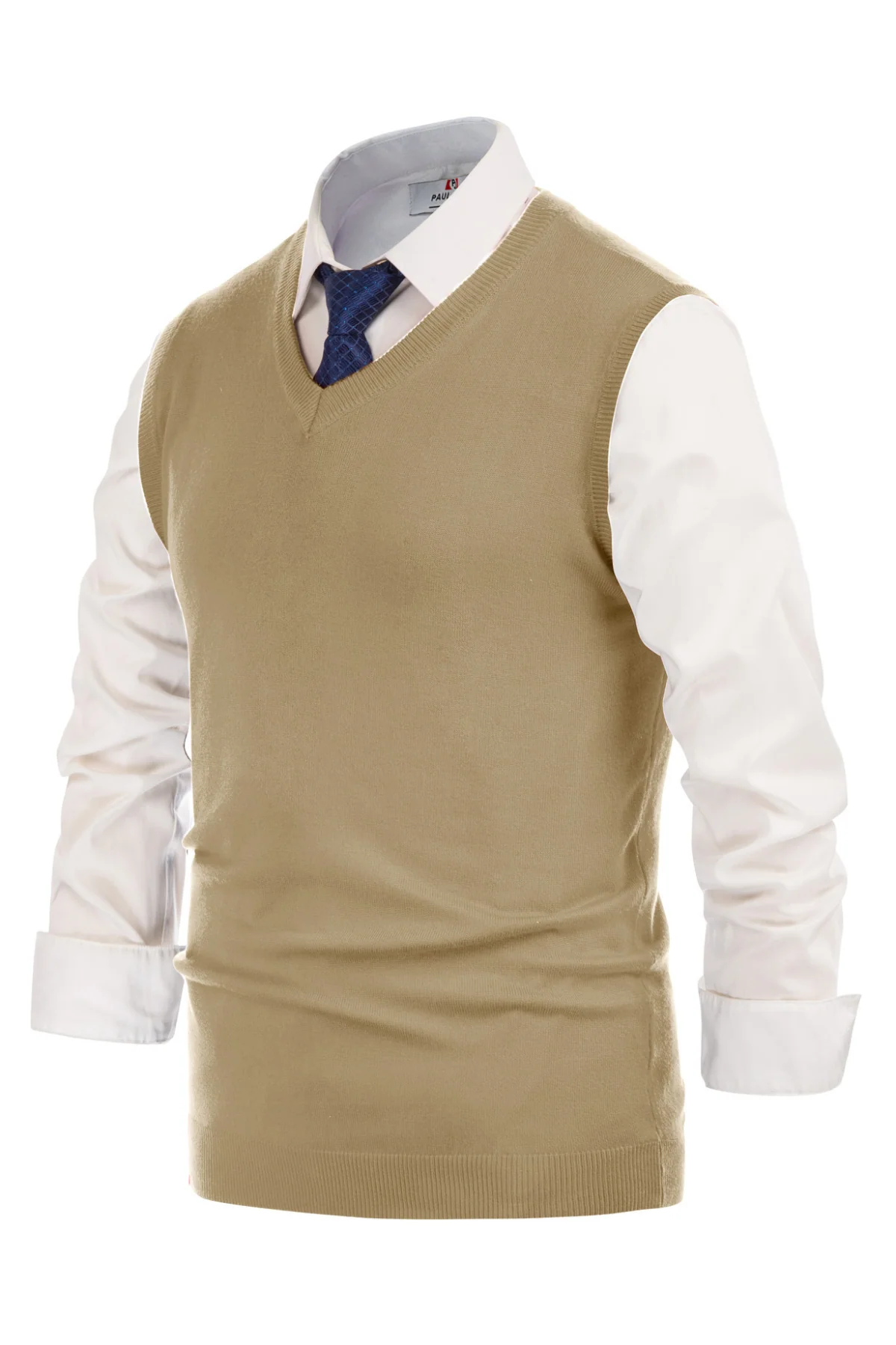 Mens V-Neck Knitted Sweater Vest Solid Plain Sleeveless Pullover Knitwear - Image 4