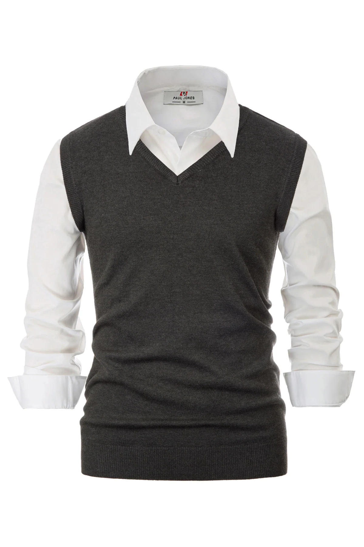 Mens V-Neck Knitted Sweater Vest Solid Plain Sleeveless Pullover Knitwear - Image 44