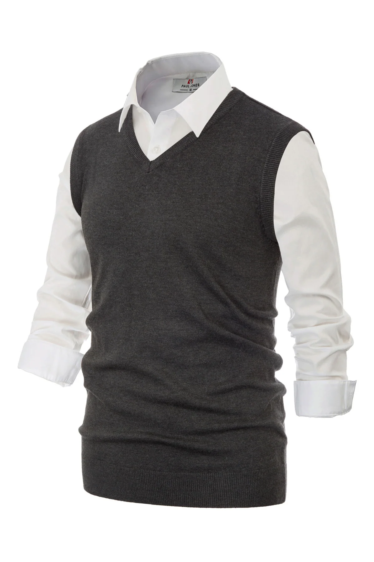 Mens V-Neck Knitted Sweater Vest Solid Plain Sleeveless Pullover Knitwear - Image 45