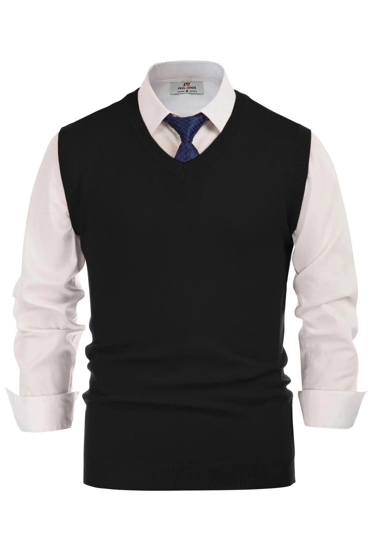 Mens V-Neck Knitted Sweater Vest Solid Plain Sleeveless Pullover Knitwear - Image 7