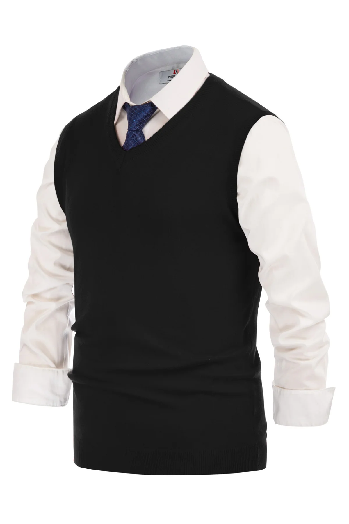 Mens V-Neck Knitted Sweater Vest Solid Plain Sleeveless Pullover Knitwear - Image 8