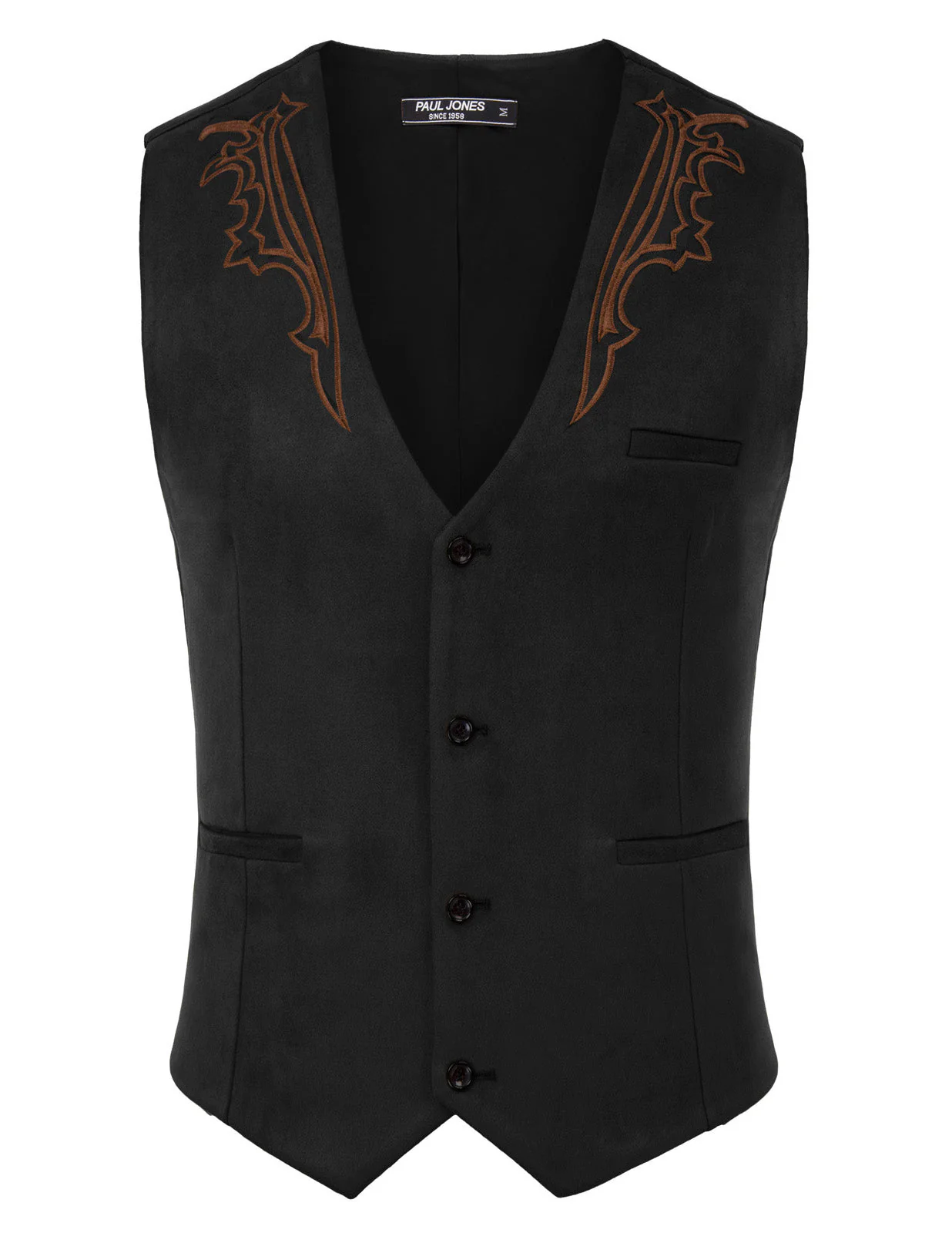 Men's Suede Leather Suit Vest Embroidery Casual Slim Fit Western Vest Waistcoats - Image 16