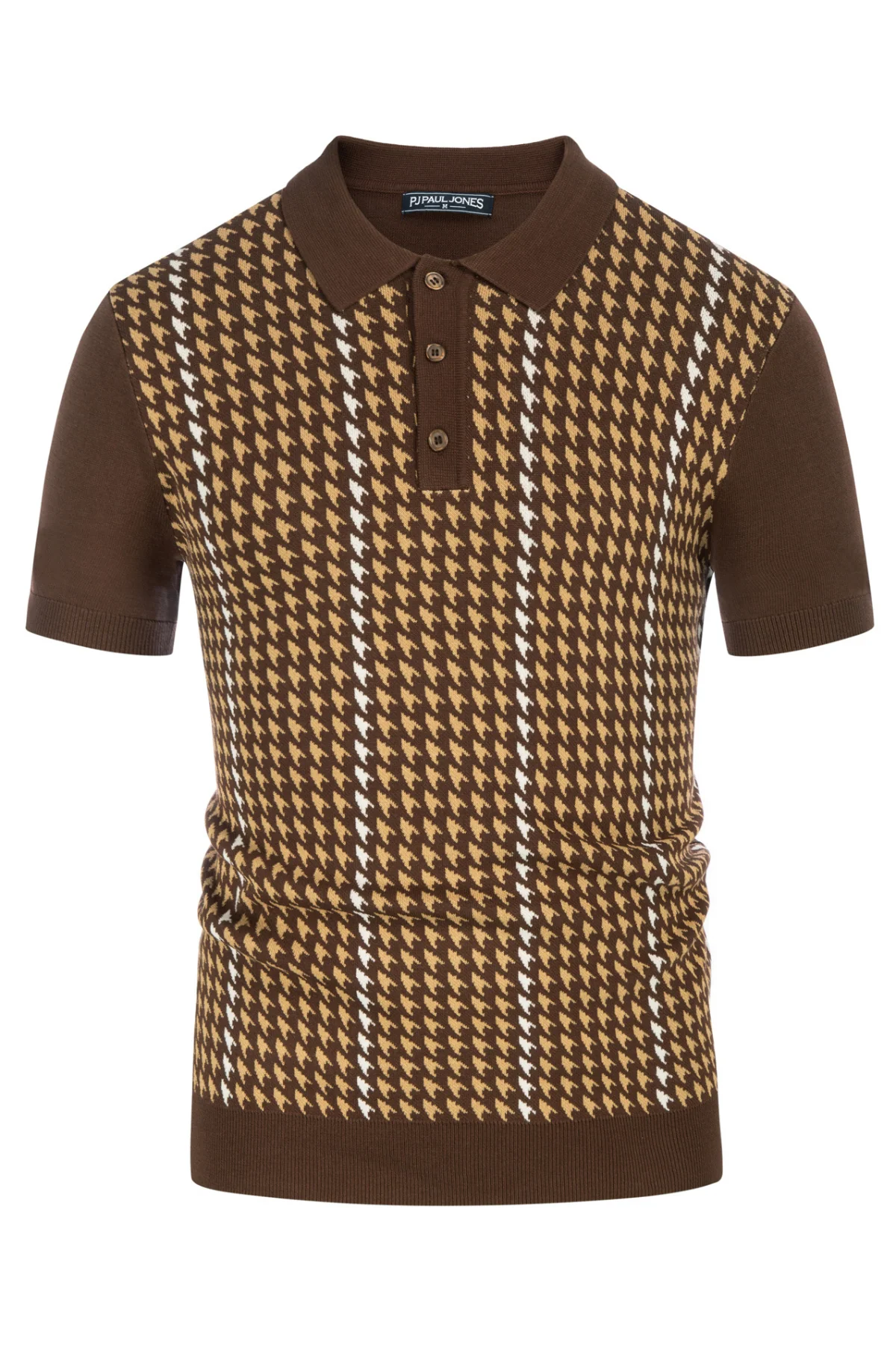 Men's Vintage Polo Pullover Shirts Lightweight Knit Houndstooth Golf Shirts - Image 23