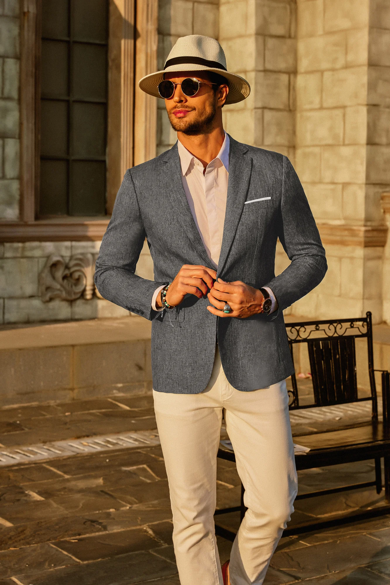Men's Casual Lightweight Blazer Sport Coat One Button Business Suit Jacket - Image 15