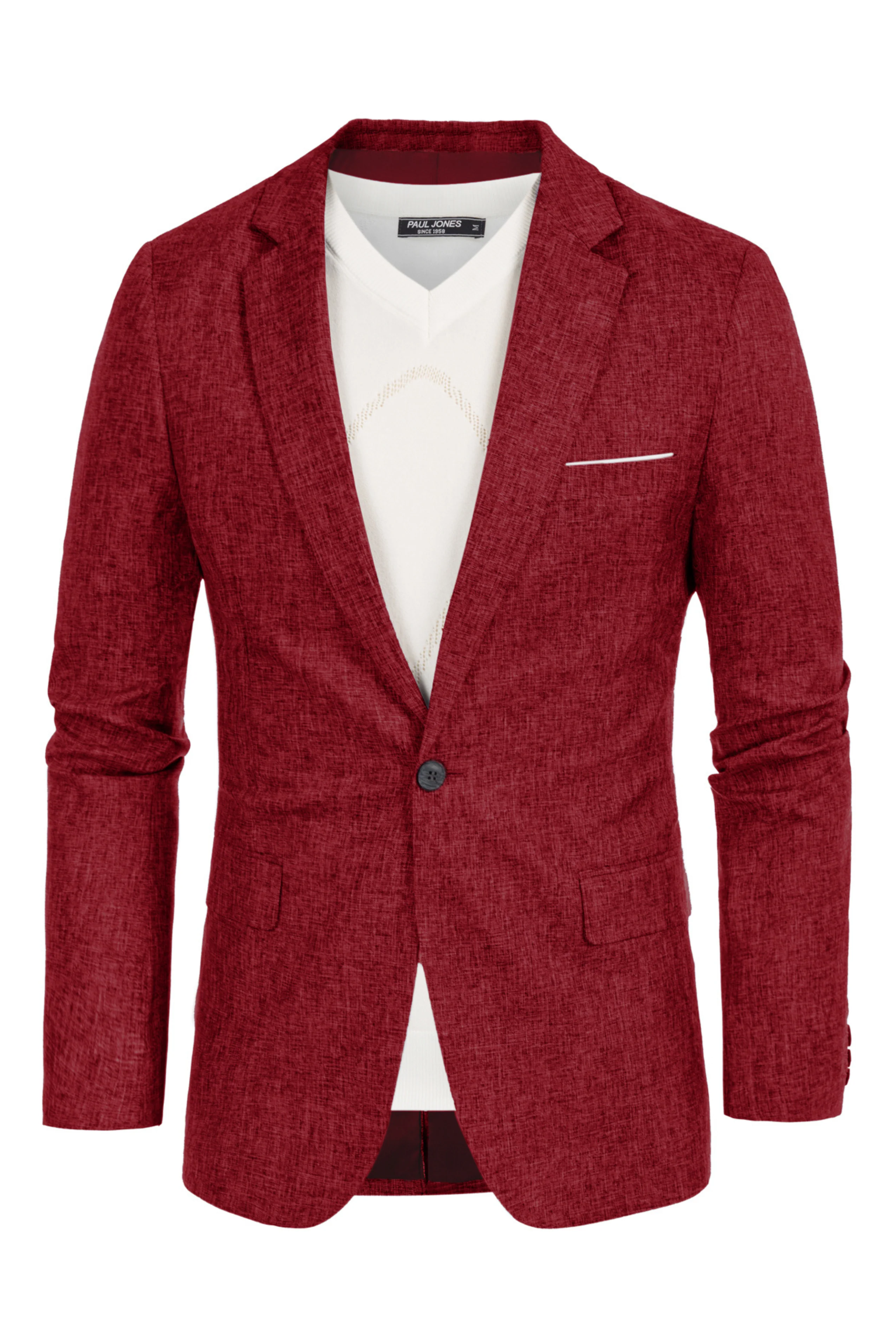 Men's Casual Lightweight Blazer Sport Coat One Button Business Suit Jacket - Image 16