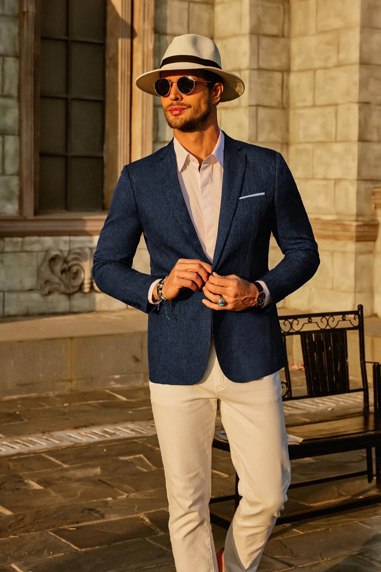 Men's Casual Lightweight Blazer Sport Coat One Button Business Suit Jacket - Image 33