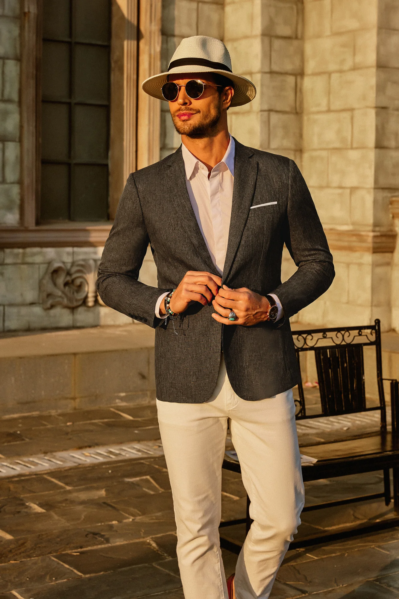 Men's Casual Lightweight Blazer Sport Coat One Button Business Suit Jacket - Image 38