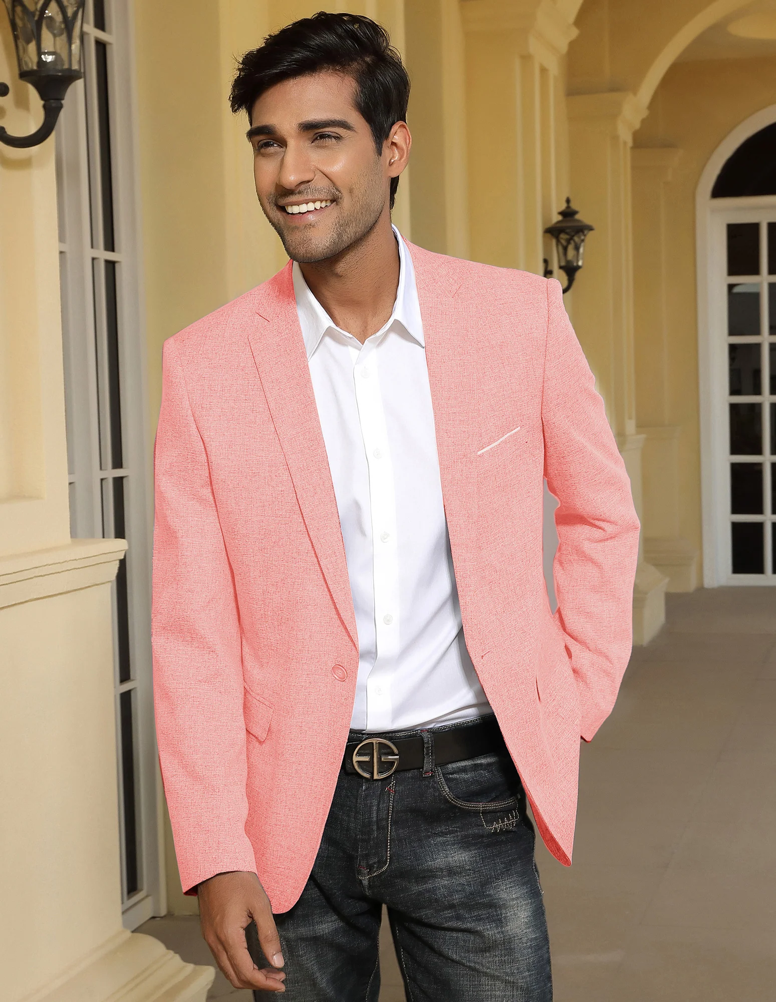 Men's Casual Lightweight Blazer Sport Coat One Button Business Suit Jacket - Image 49