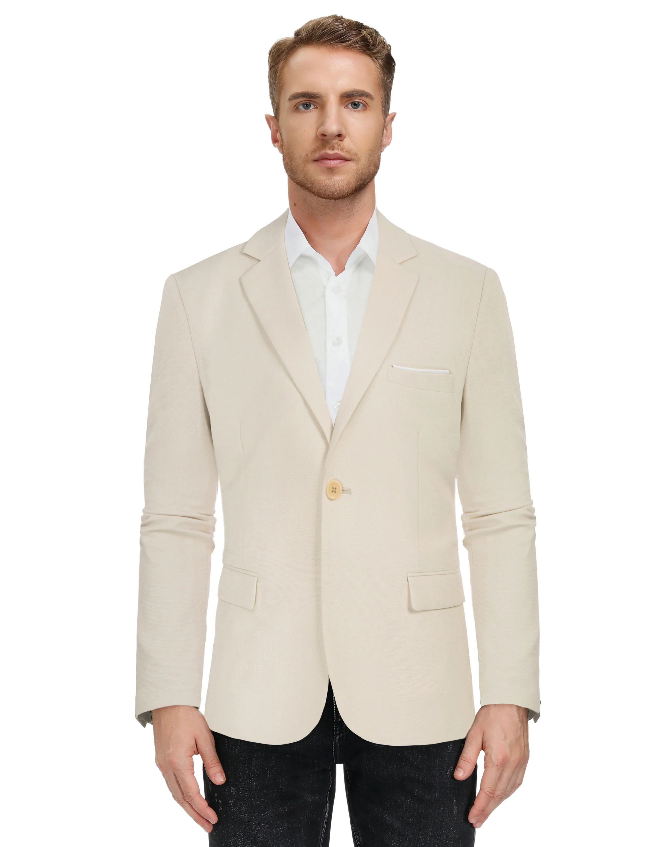 Men's Casual Lightweight Blazer Sport Coat One Button Business Suit Jacket - Image 53