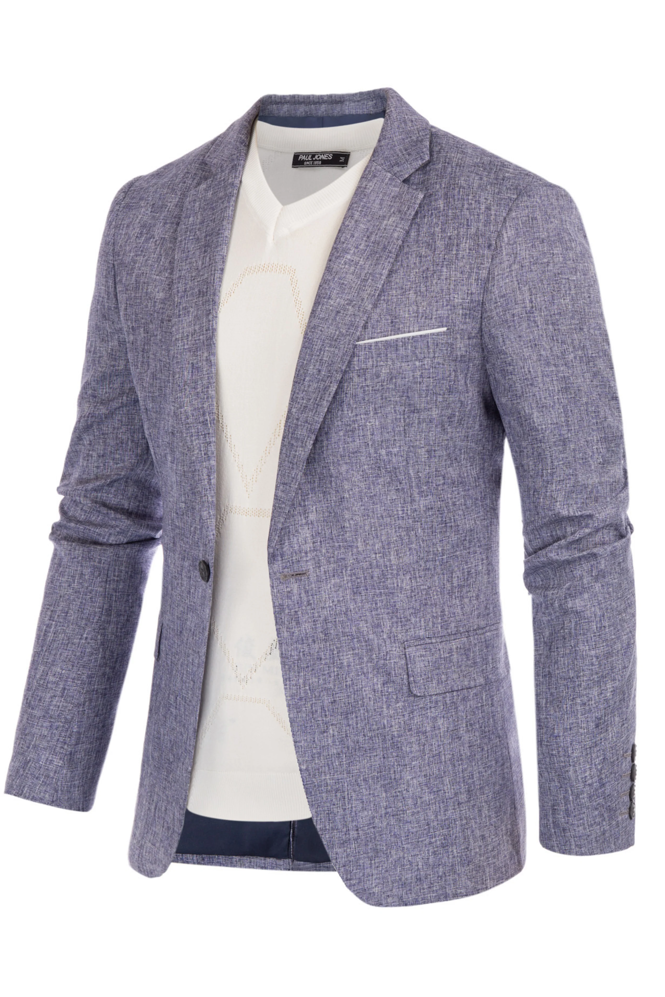 Men's Casual Lightweight Blazer Sport Coat One Button Business Suit Jacket - Image 7