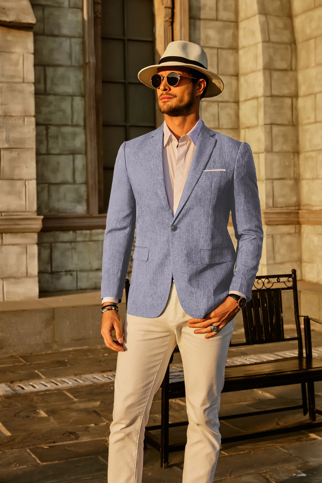 Men's Casual Lightweight Blazer Sport Coat One Button Business Suit Jacket - Image 9