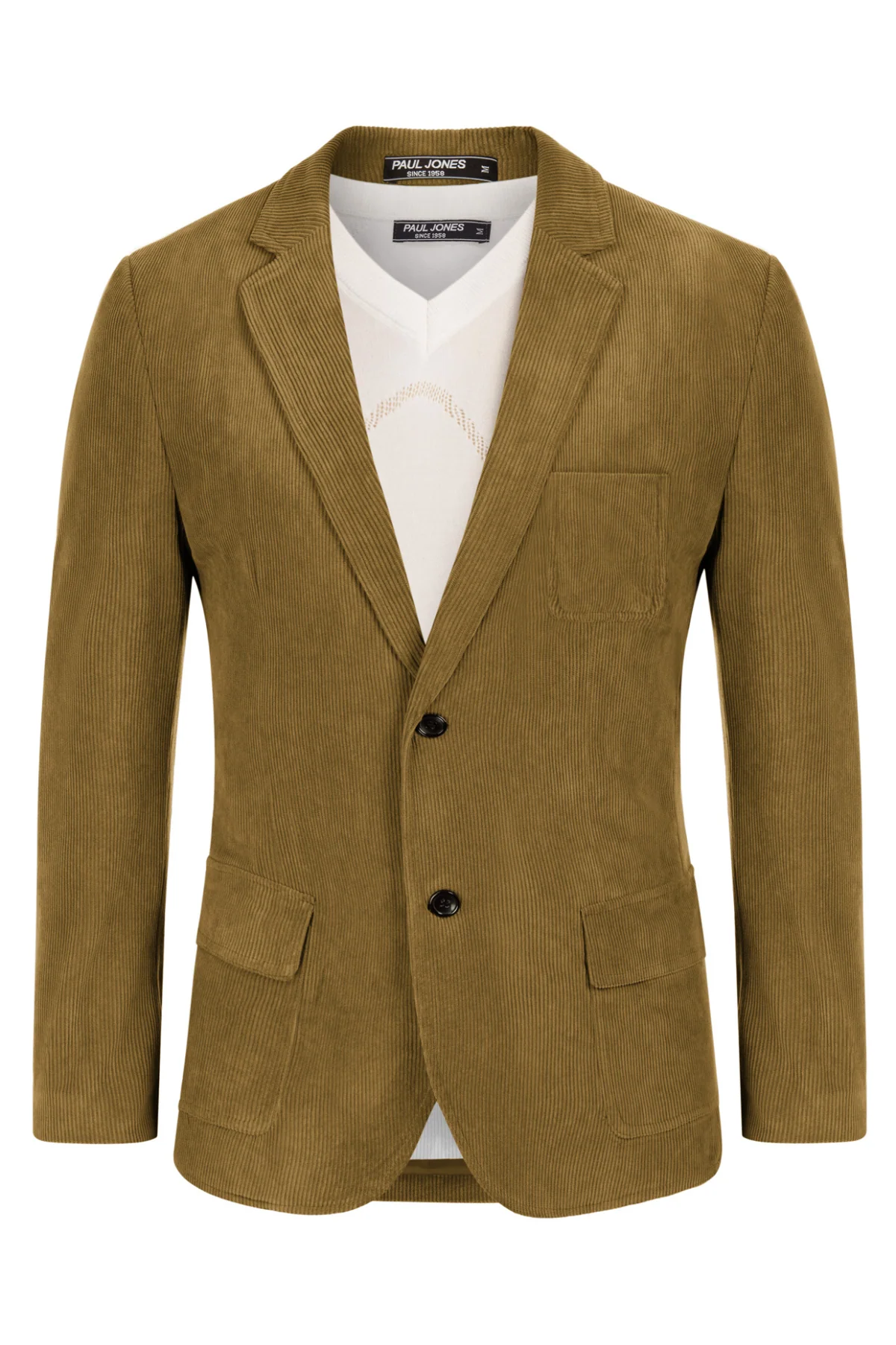 Men's Casual Corduroy Blazer Jacket Slim Fit Two Buttons Sport Coat - Image 3