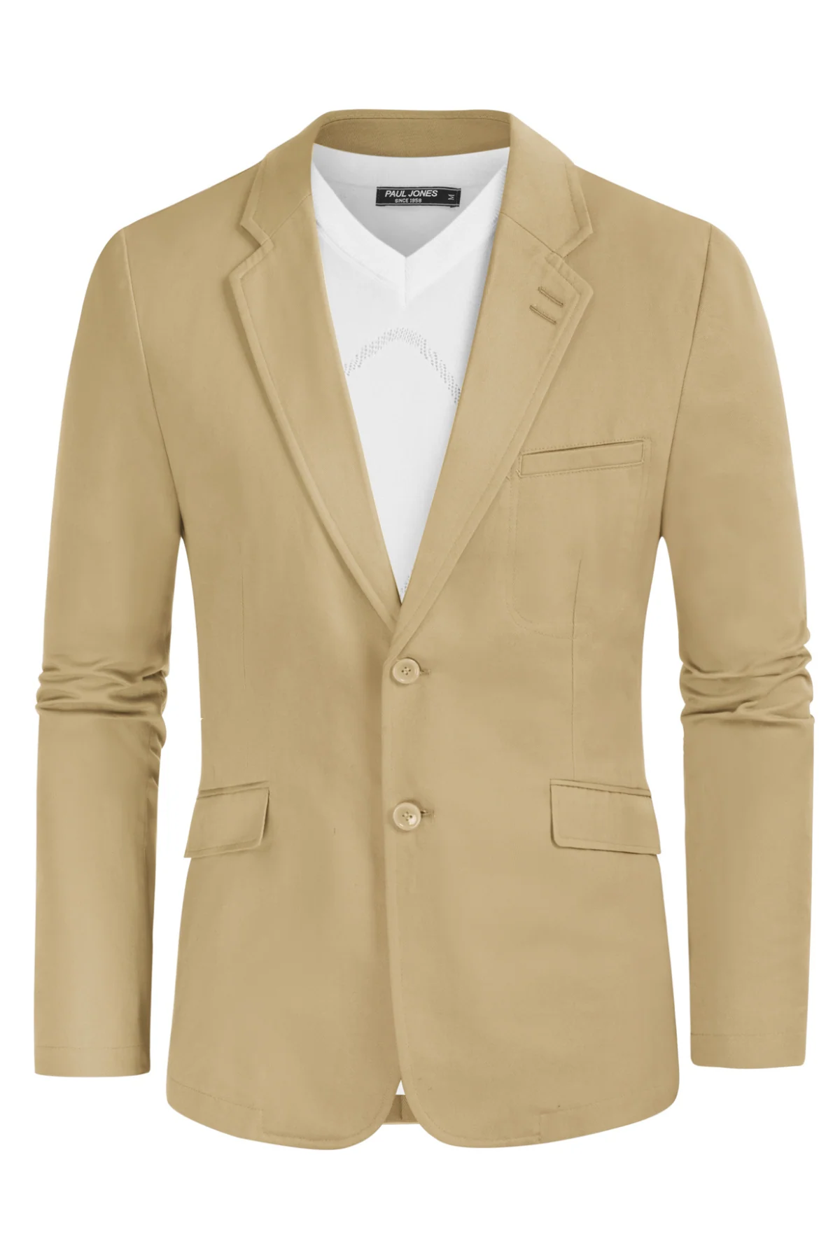 Men's Cotton Twill Blazer Jacket Two Buttons Lightweight Casual Slim Fit Sport Coat - Image 3