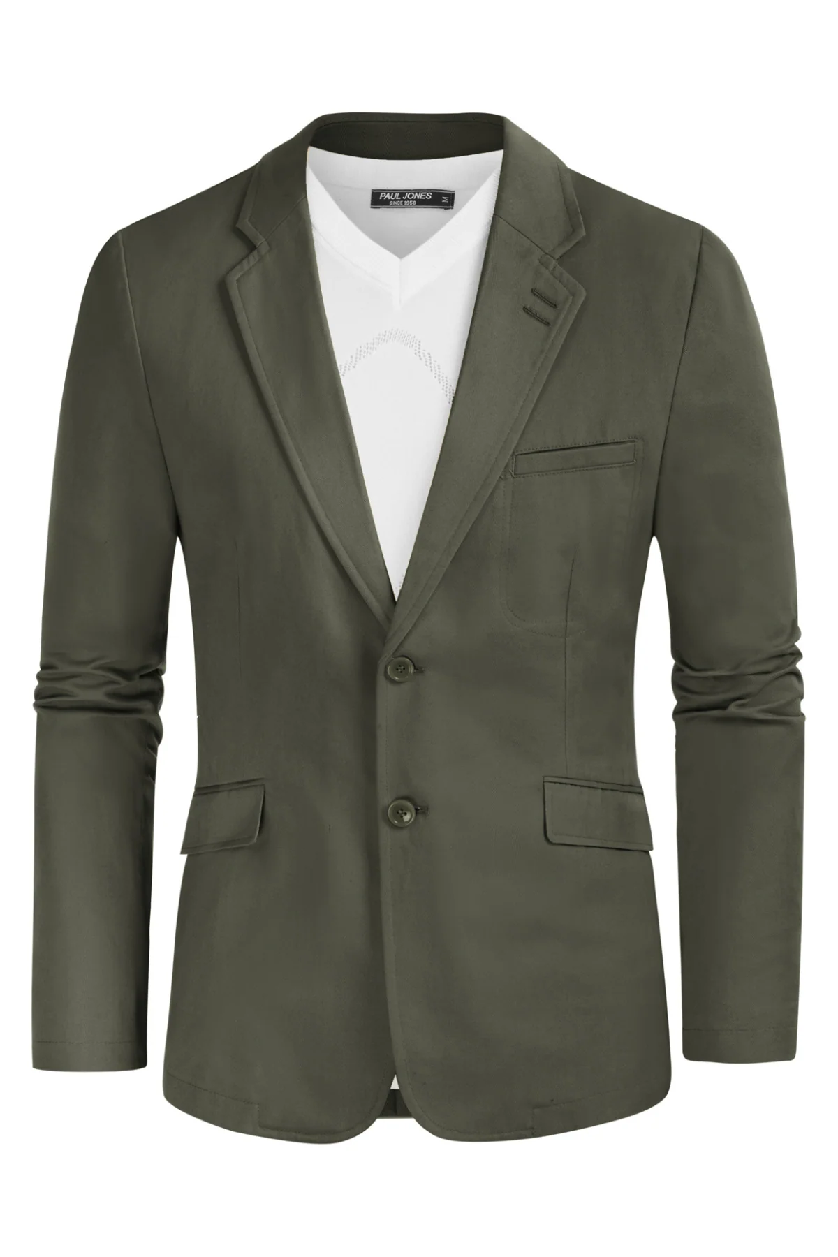 Men's Cotton Twill Blazer Jacket Two Buttons Lightweight Casual Slim Fit Sport Coat - Image 33