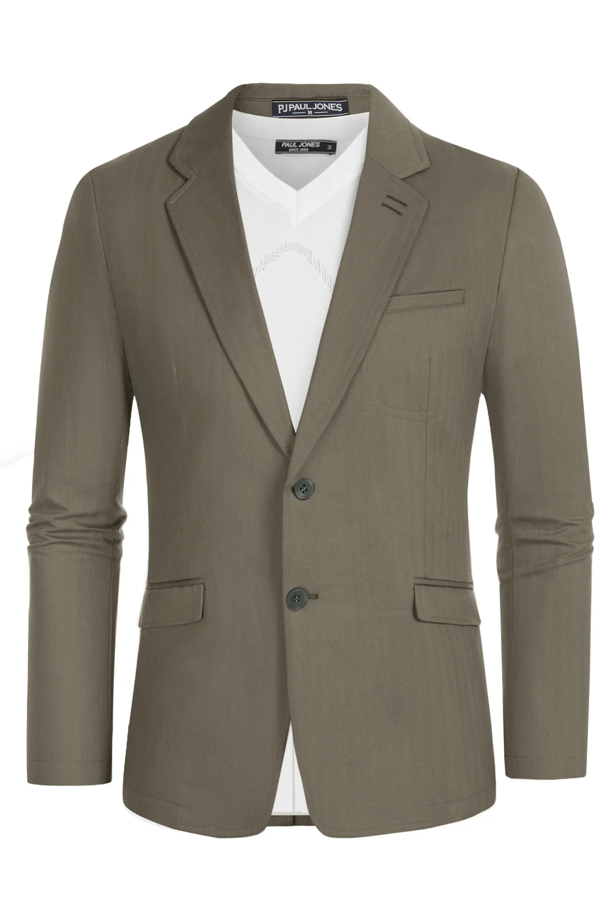 Men's Cotton Twill Blazer Jacket Two Buttons Lightweight Casual Slim Fit Sport Coat - Image 43