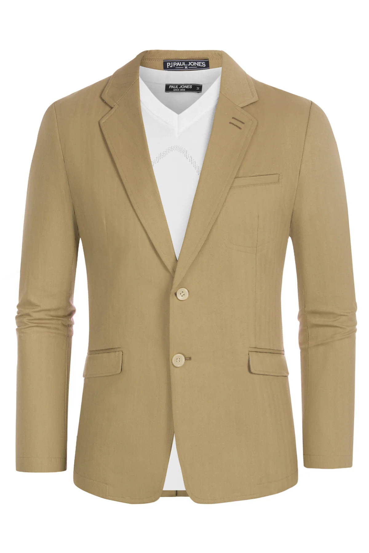 Men's Cotton Twill Blazer Jacket Two Buttons Lightweight Casual Slim Fit Sport Coat - Image 47