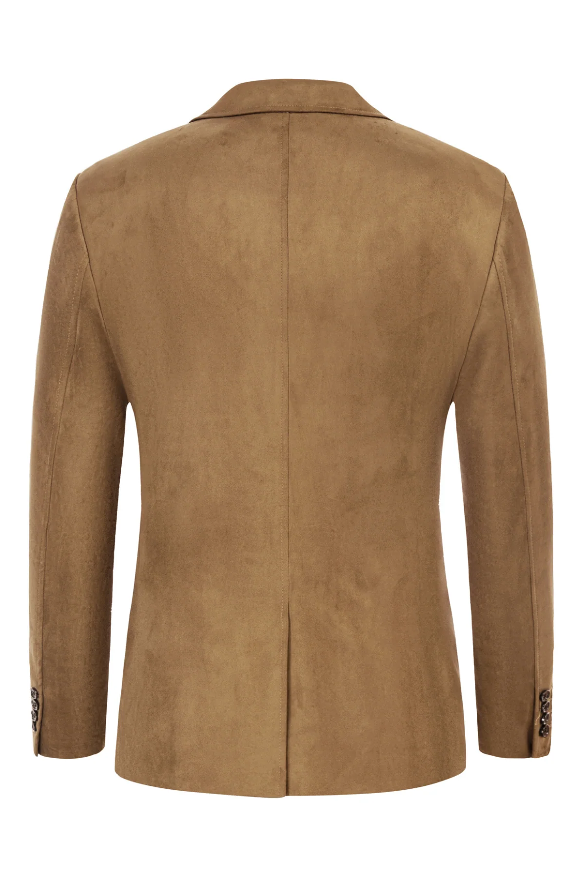 Paul Jones Men Faux Suede Blazer Coat Casual Notch Lapel Two Buttons Coat - Image 27