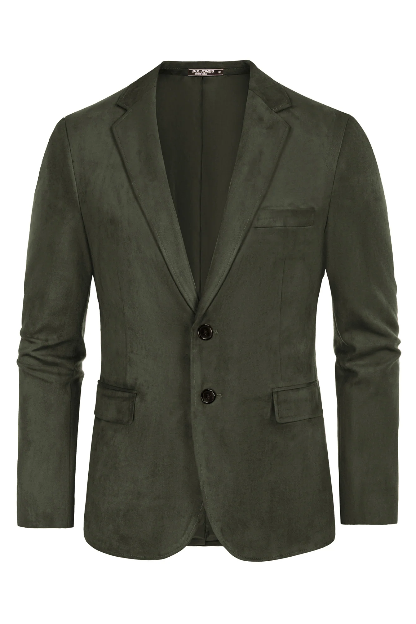 Paul Jones Men Faux Suede Blazer Coat Casual Notch Lapel Two Buttons Coat - Image 33