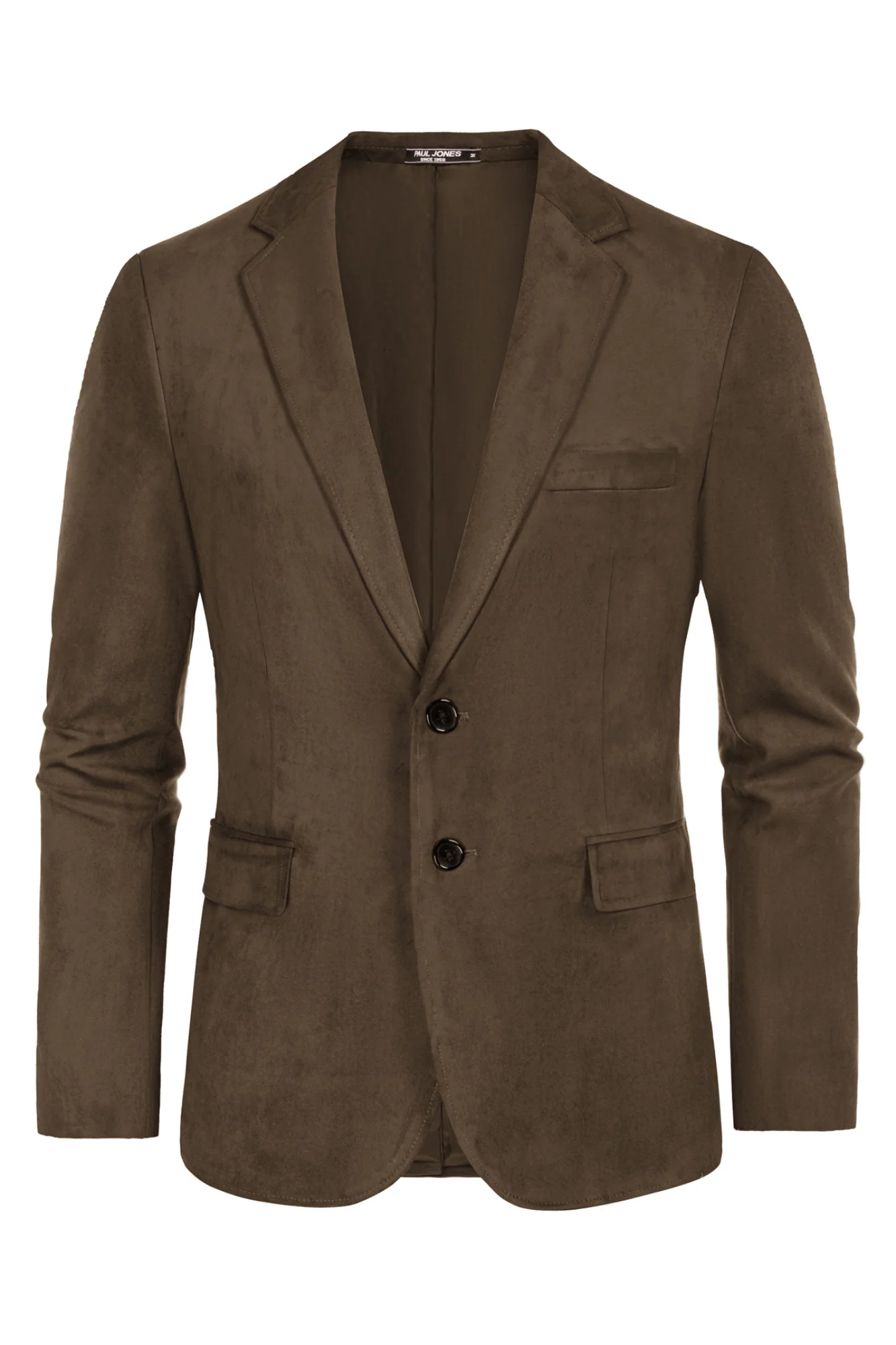 Paul Jones Men Faux Suede Blazer Coat Casual Notch Lapel Two Buttons Coat - Image 39