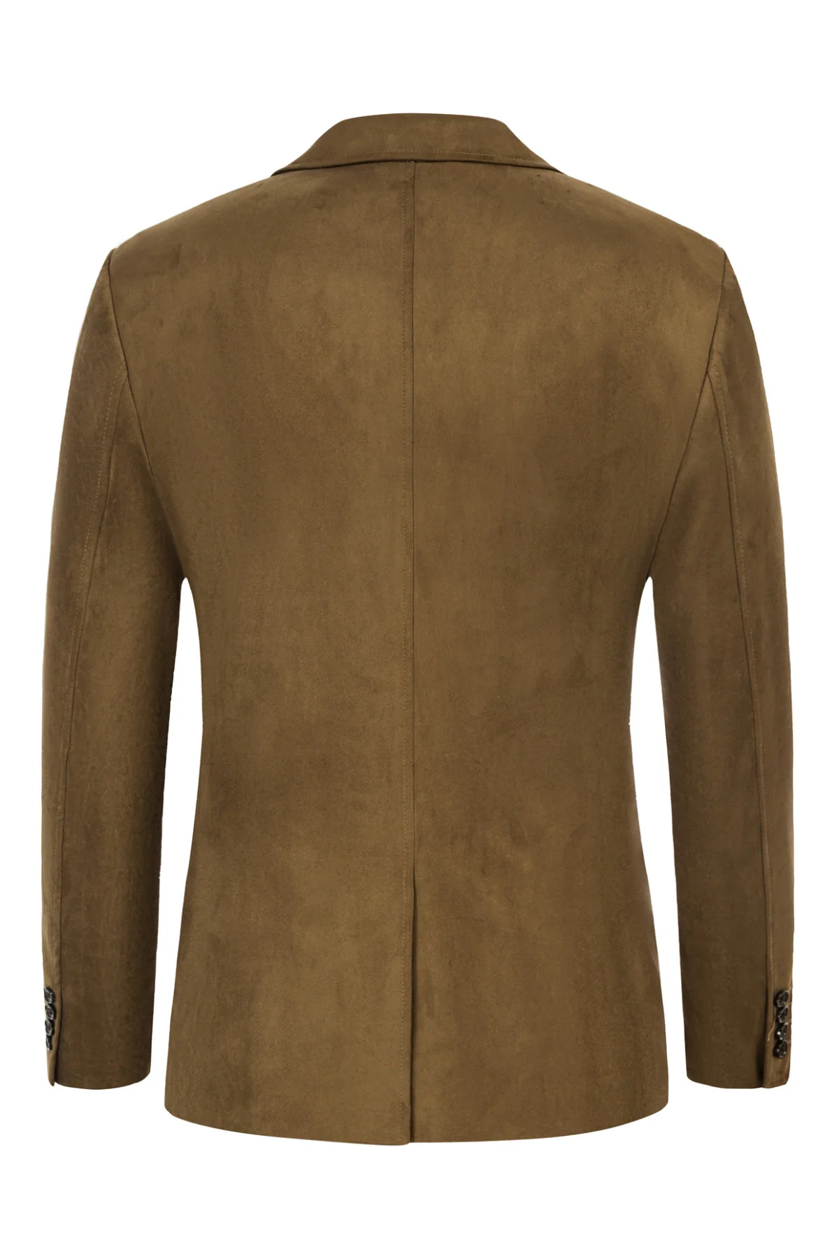 Paul Jones Men Faux Suede Blazer Coat Casual Notch Lapel Two Buttons Coat - Image 4