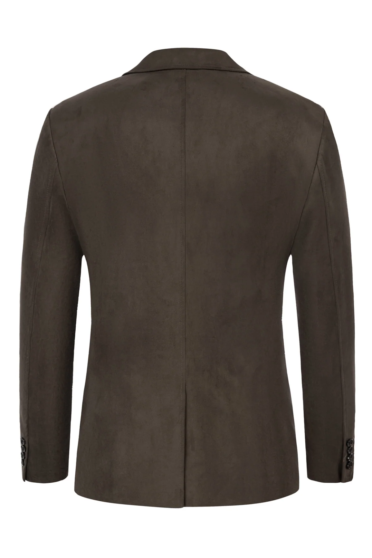 Paul Jones Men Faux Suede Blazer Coat Casual Notch Lapel Two Buttons Coat - Image 9