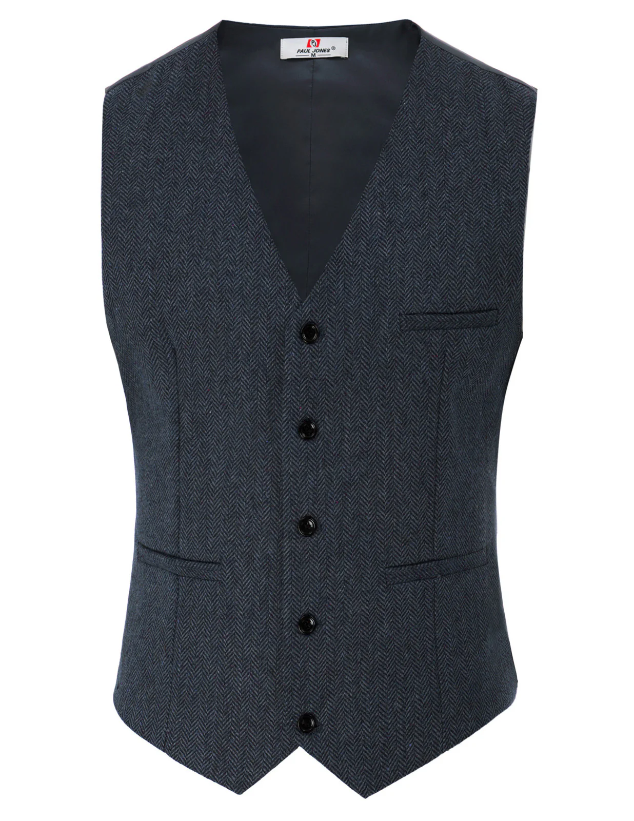 Men's Western Herringbone Tweed Suit Vest Wool Blend V Neck Slim Fit Waistcoat - Image 17