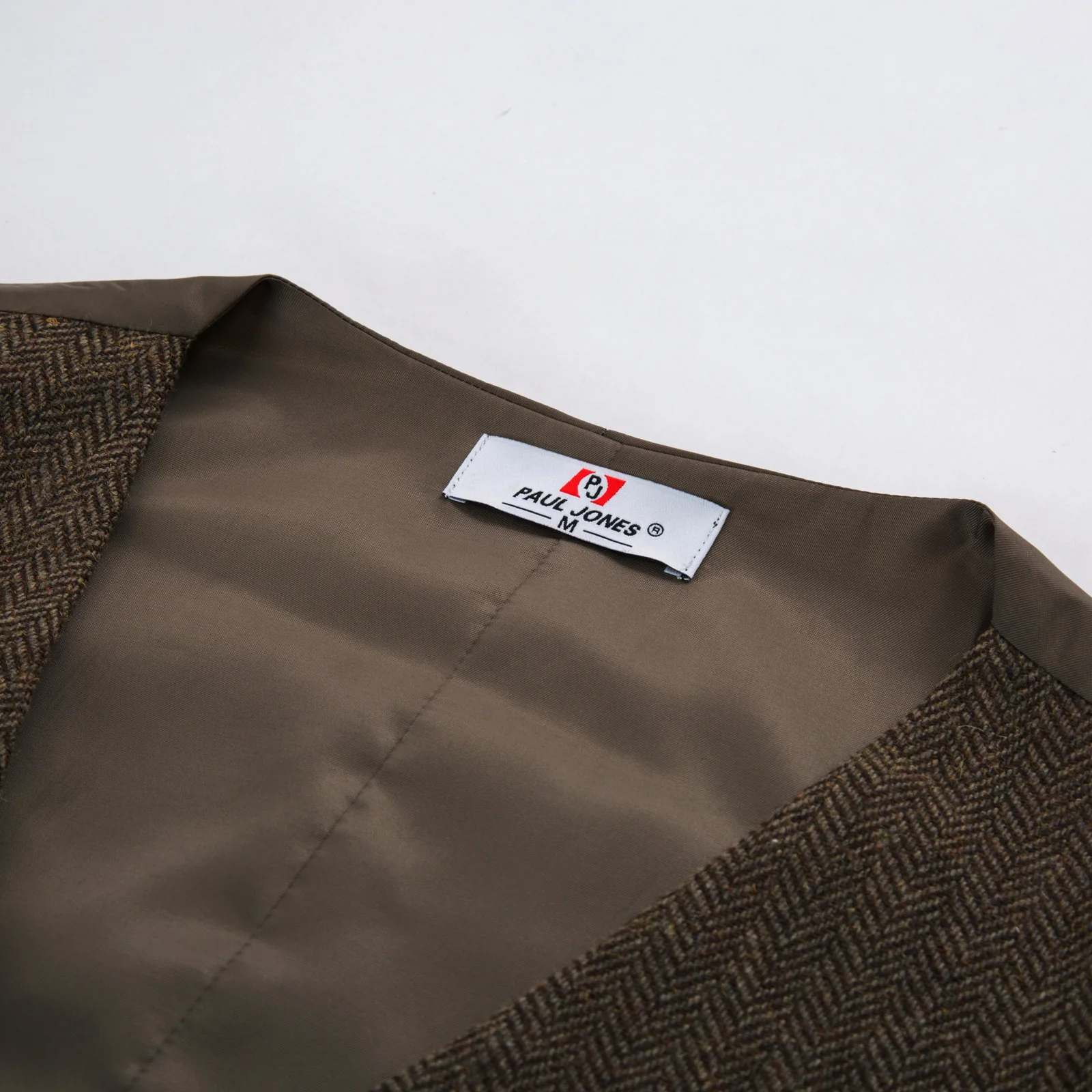 Men's Western Herringbone Tweed Suit Vest Wool Blend V Neck Slim Fit Waistcoat - Image 24