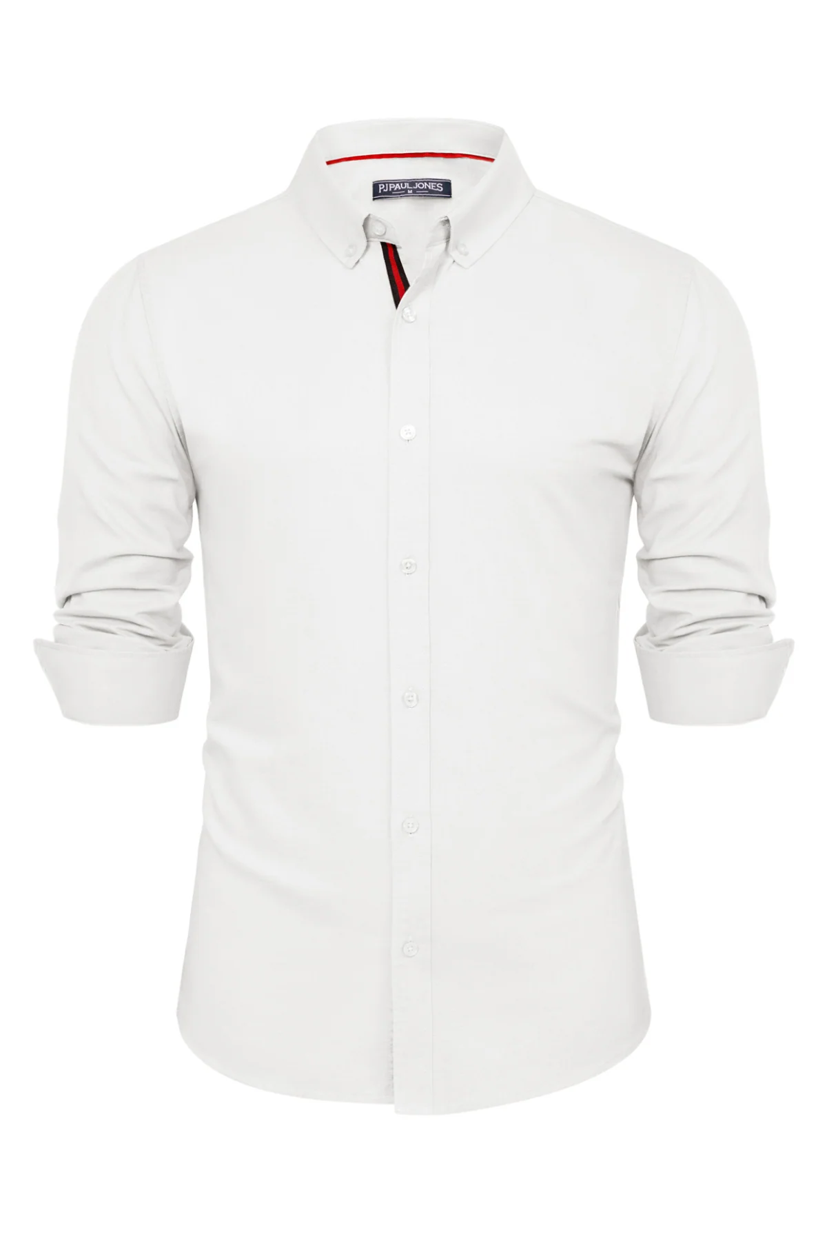 PJ Men Breathable Cotton & Linen Shirt Long Sleeve Button-Down Collar Tops - Image 19