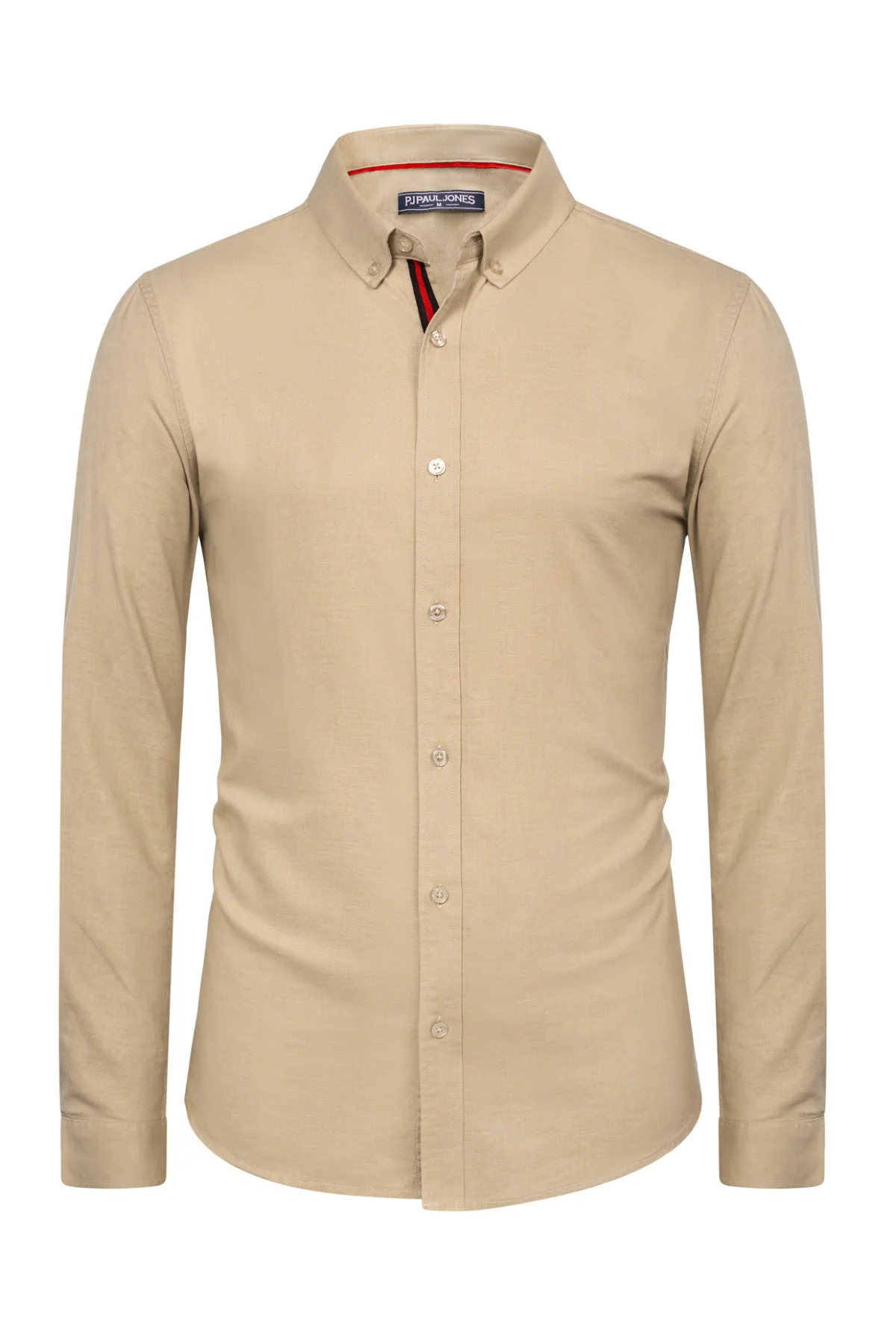 PJ Men Breathable Cotton & Linen Shirt Long Sleeve Button-Down Collar Tops - Image 26