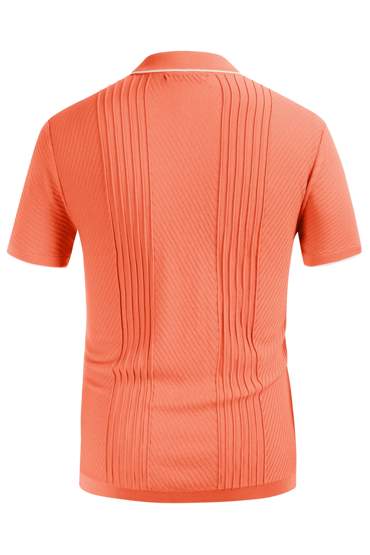 PJ Men Textured Cardigan Sweater Short Sleeve Lapel Collar Button-up Knitwear - Image 29