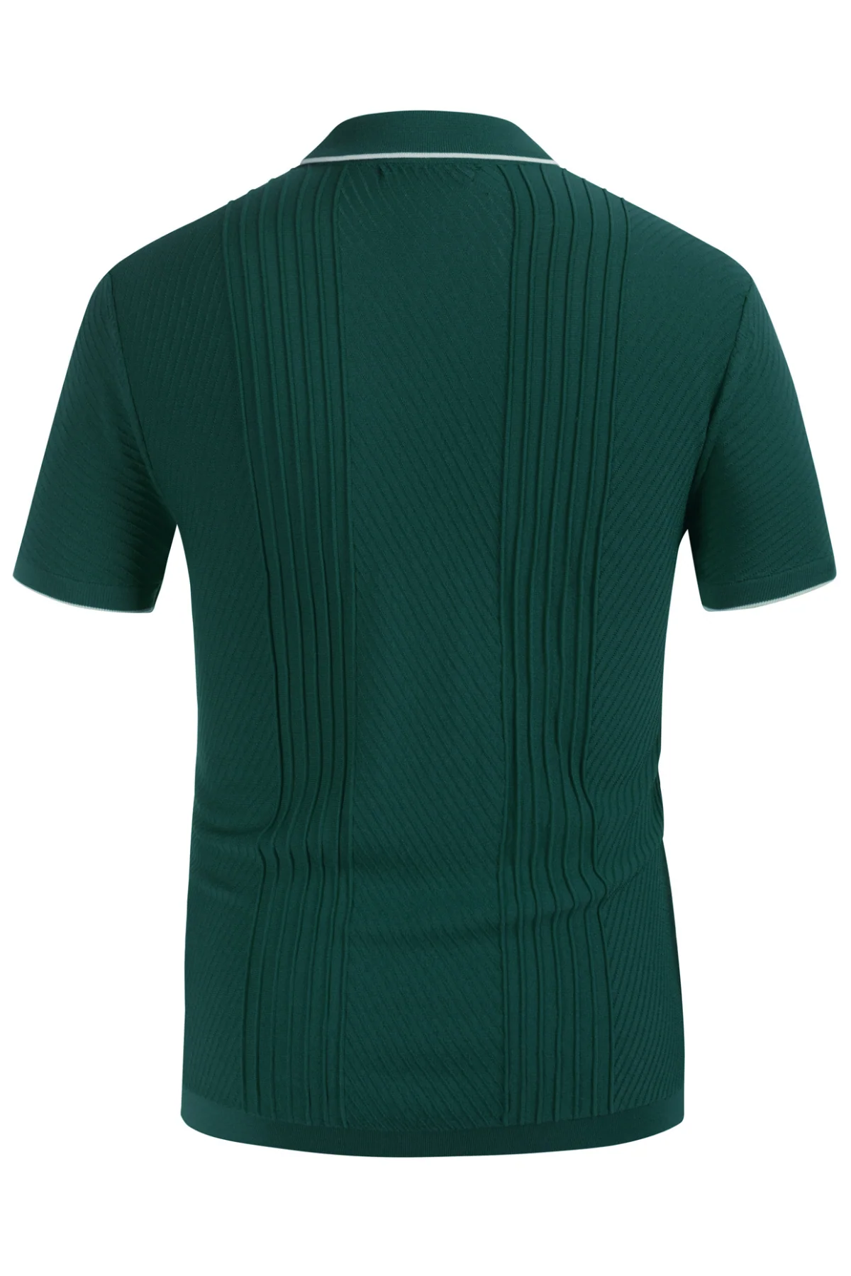 PJ Men Textured Cardigan Sweater Short Sleeve Lapel Collar Button-up Knitwear - Image 39