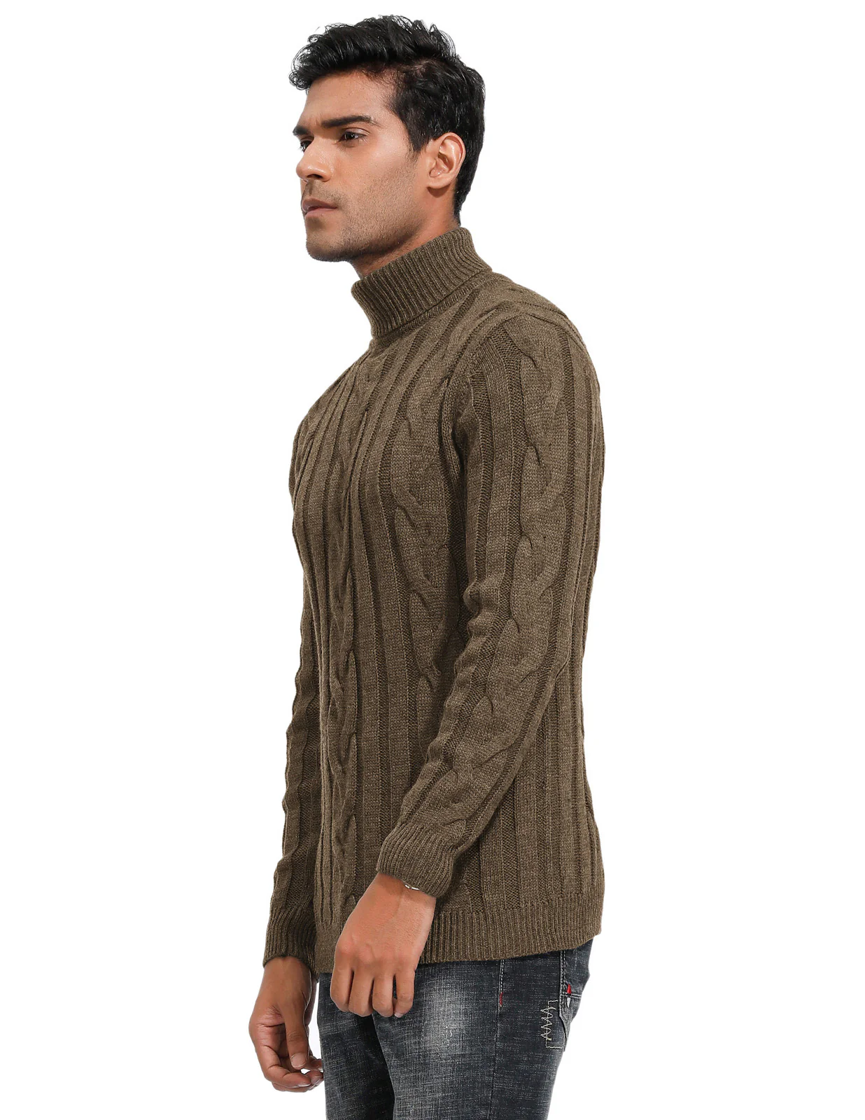 Men's Casual Turtleneck Sweaters Cable Knit Thermal Pullover Sweater - Image 17