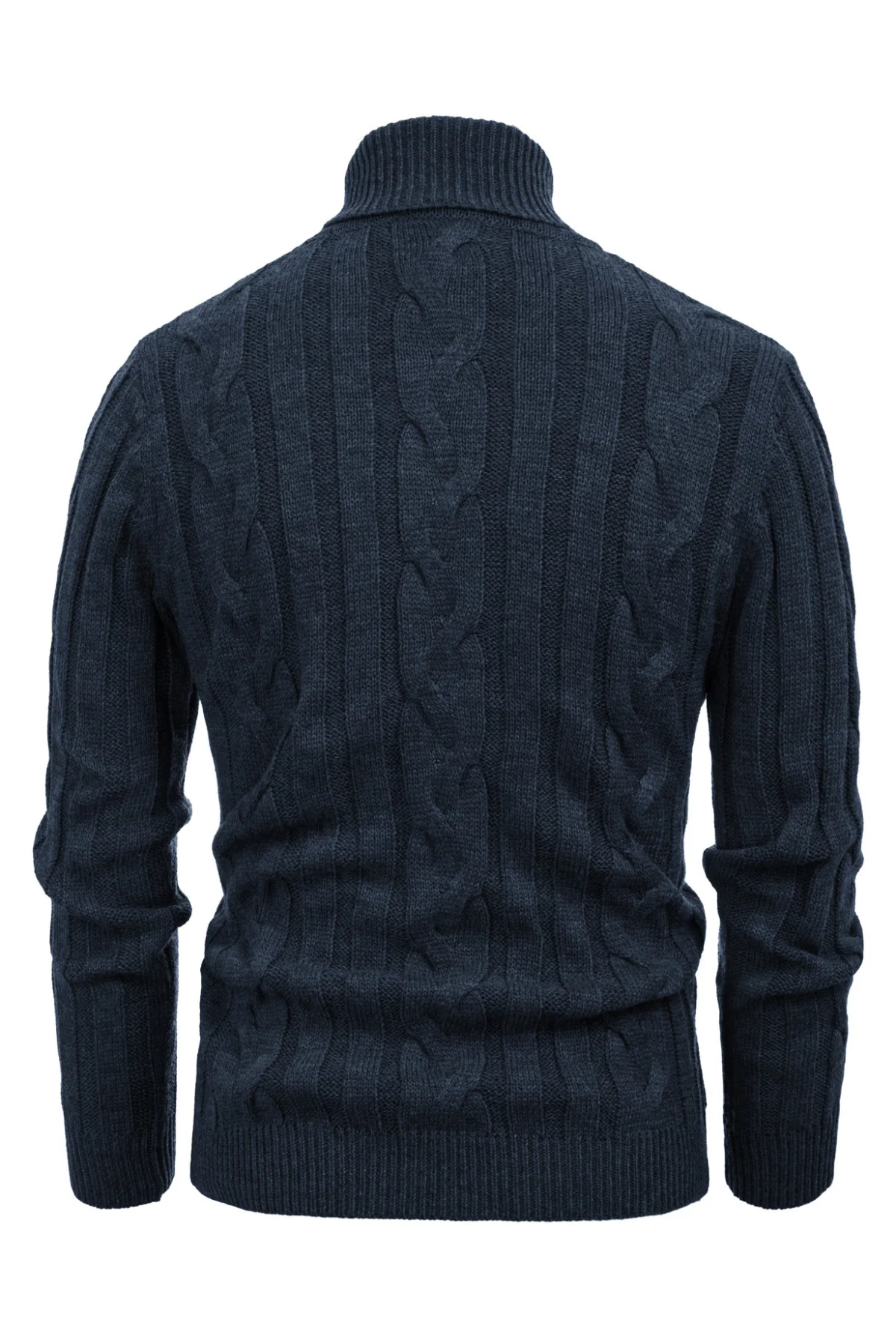 Men's Casual Turtleneck Sweaters Cable Knit Thermal Pullover Sweater - Image 21