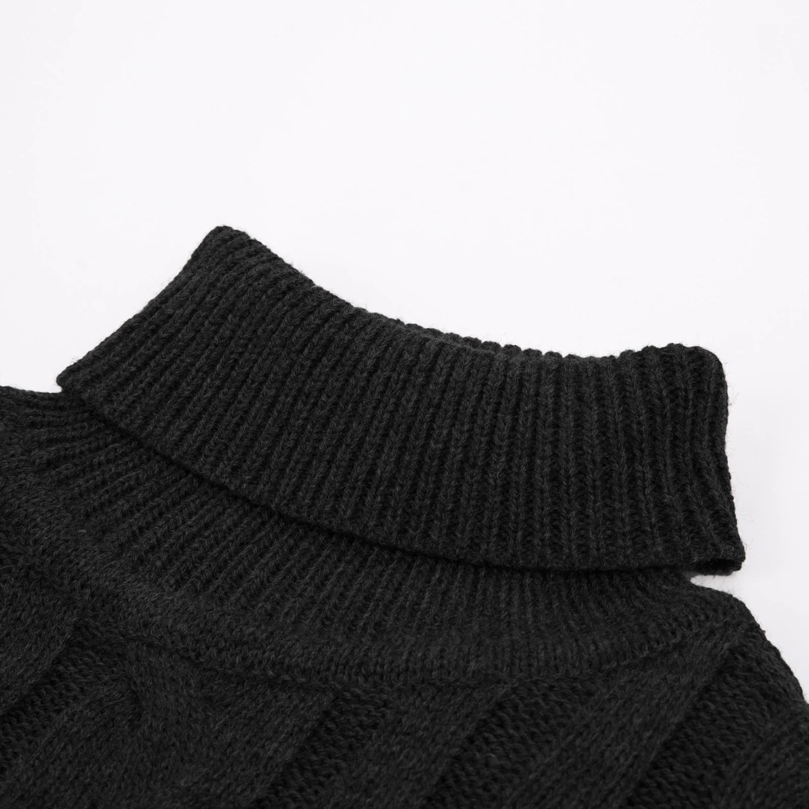 Men's Casual Turtleneck Sweaters Cable Knit Thermal Pullover Sweater - Image 5